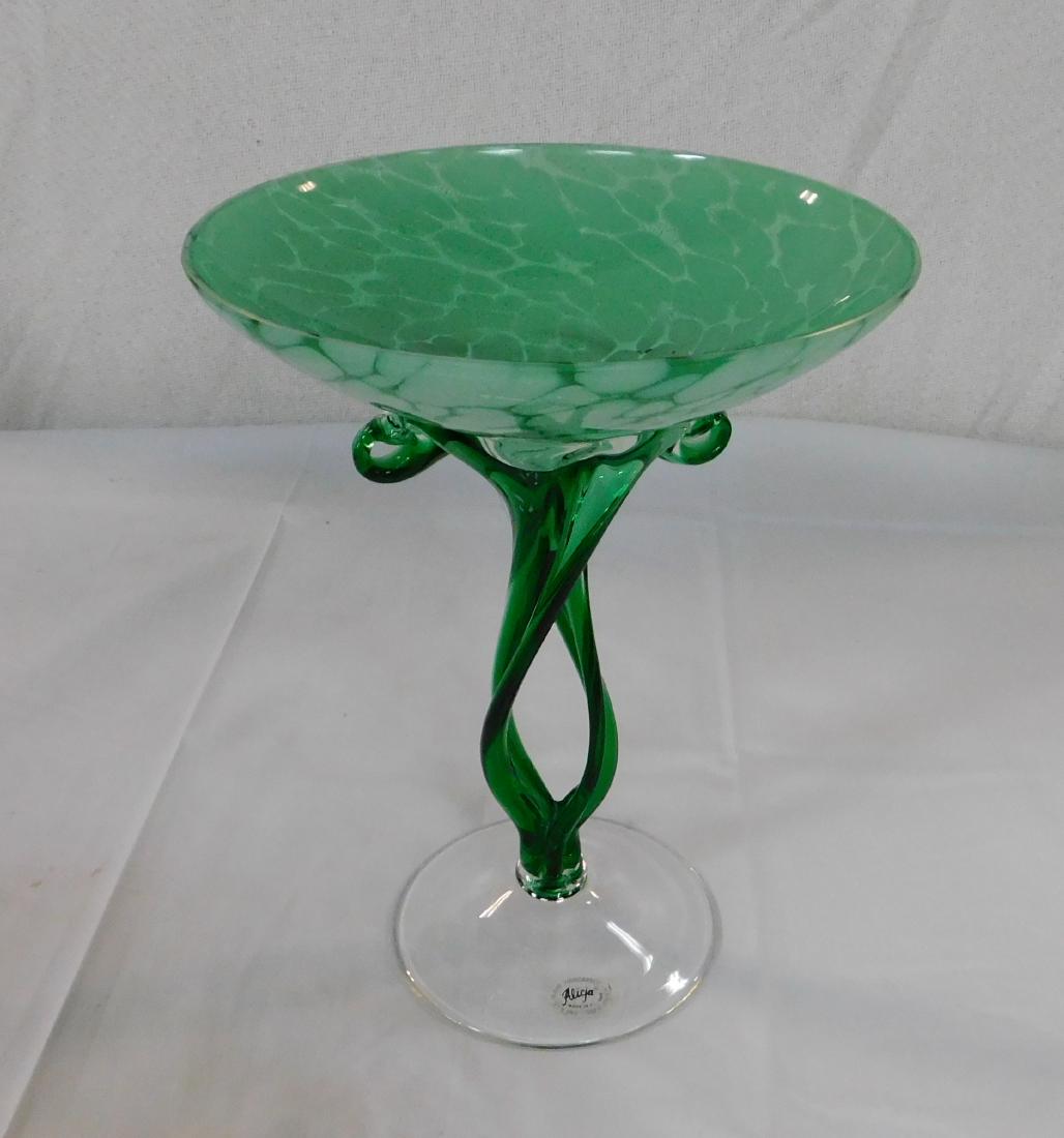 Alicja Art Glass Compote Made in Poland: Alicja Art Glass Compote Made in Poland. 11" tall x 8.75" diameter in good condition.