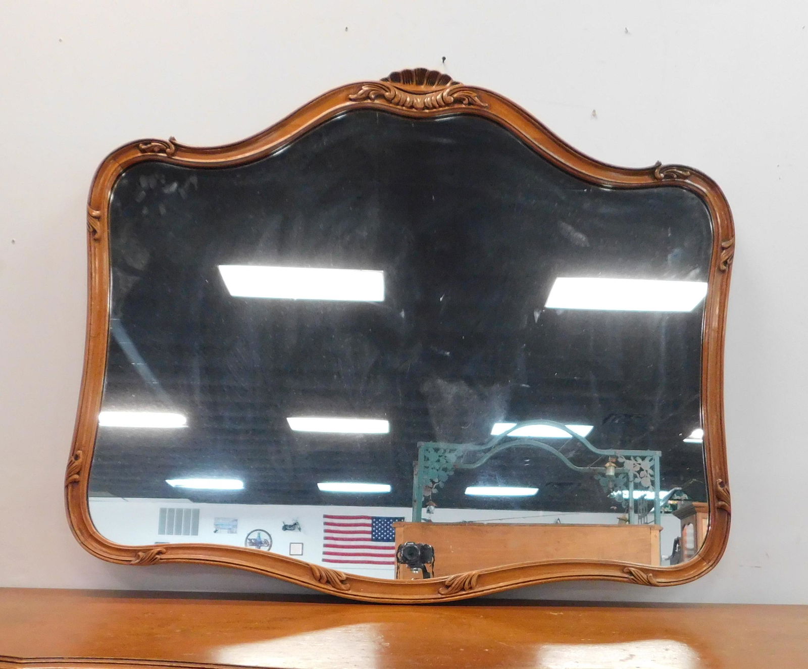 John Stuart Country French Mirror: John Stuart Country French Mirror in good condition, carved frame, 38'' x 46''