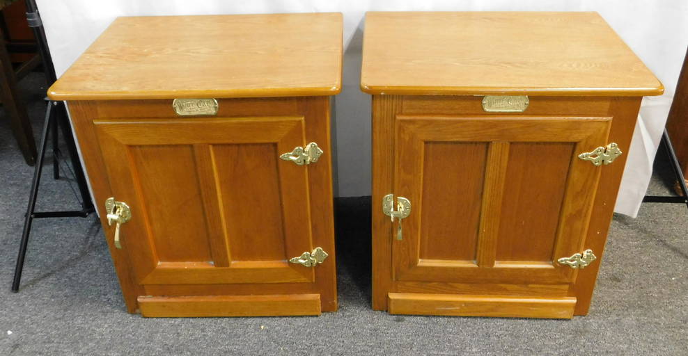 White Clad Oak Ice Box End Tables