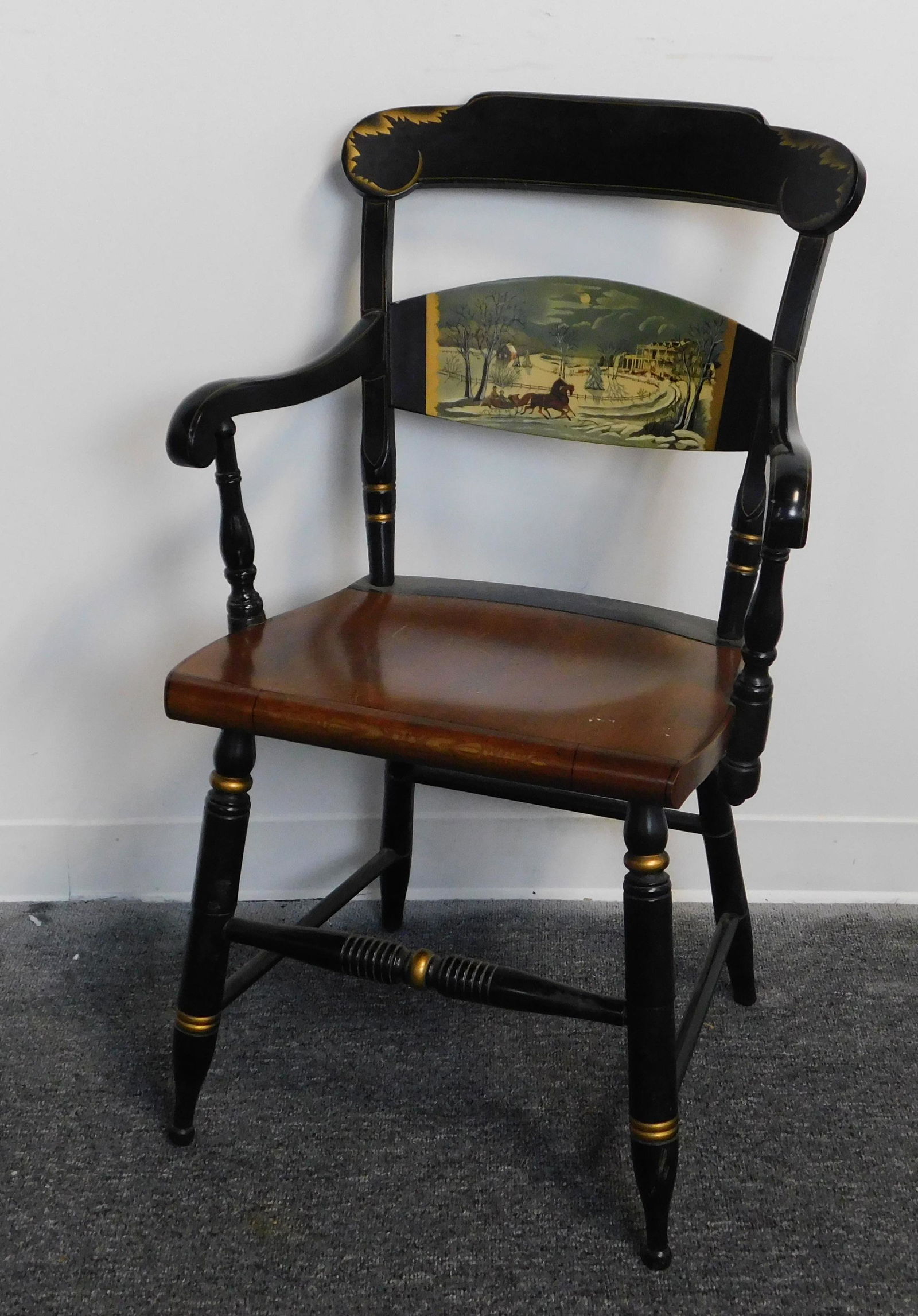 Rare Unique Custom Hitchcock Christmas Arm Chair (1 of 4)