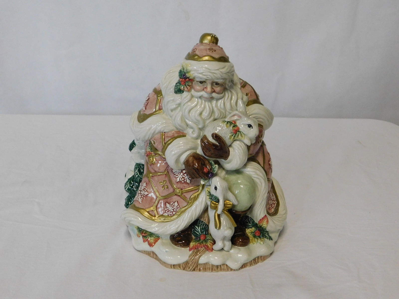 Fitz & Floyd Snowy Woods Santa Cookie Jar (1 of 4)