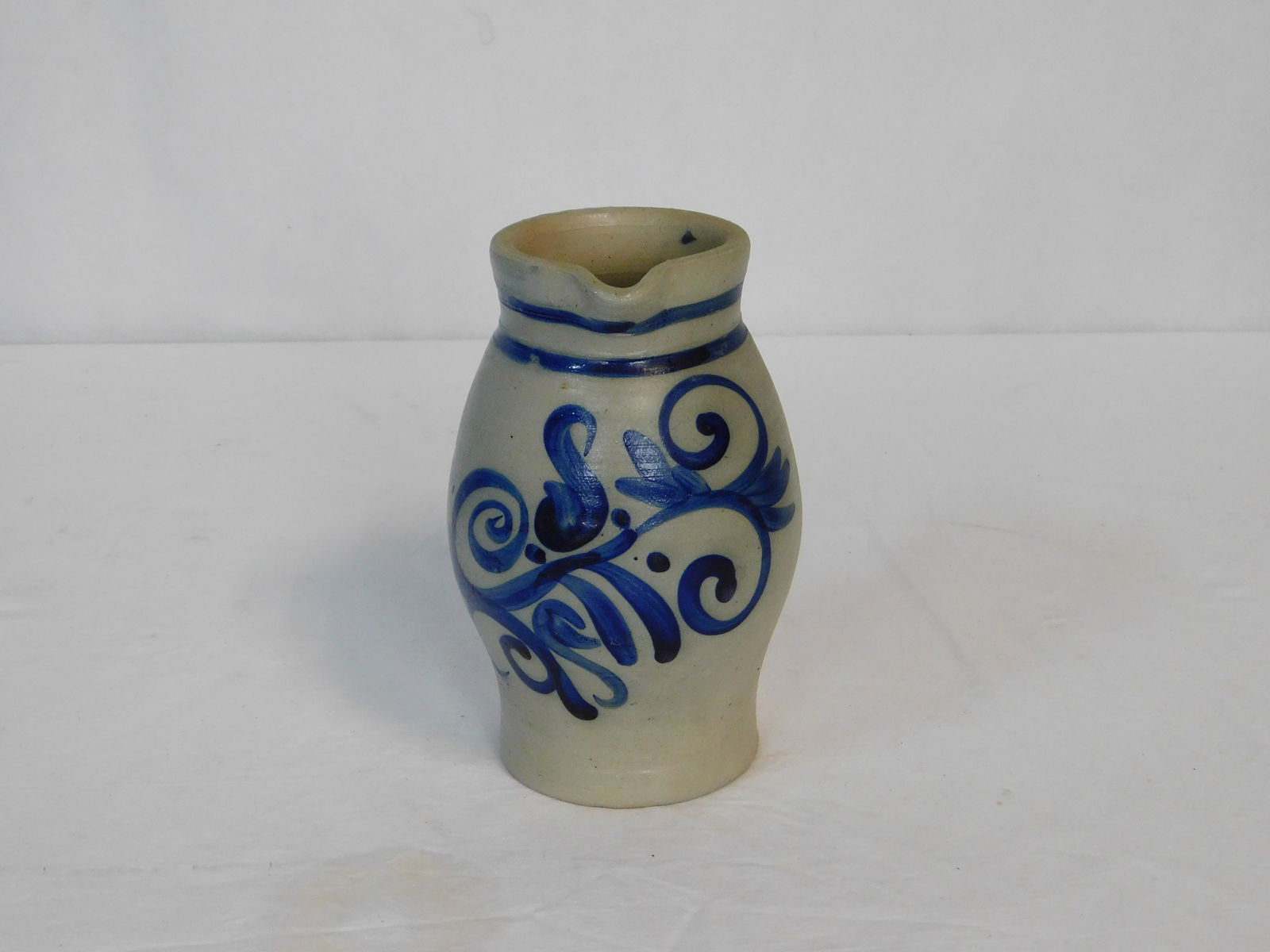 Salt Glaze Cobalt Stoneware Pitcher (1 of 4)