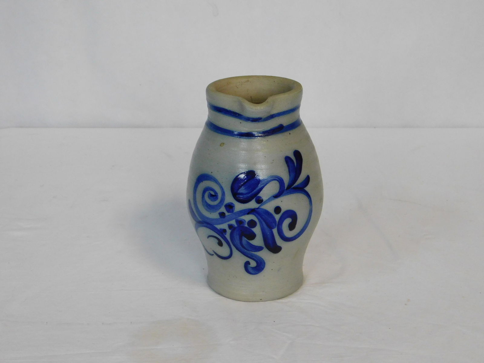 Salt Glaze Cobalt Stoneware Pitcher (1 of 4)