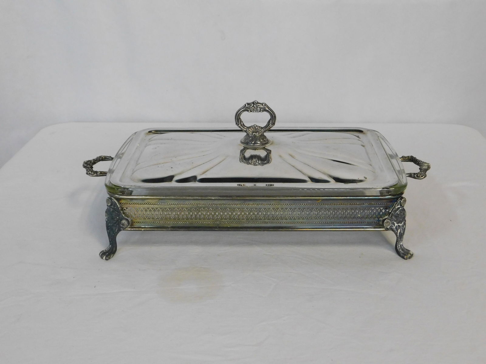 Silverplate Casserole with Pyrex Insert (1 of 3)
