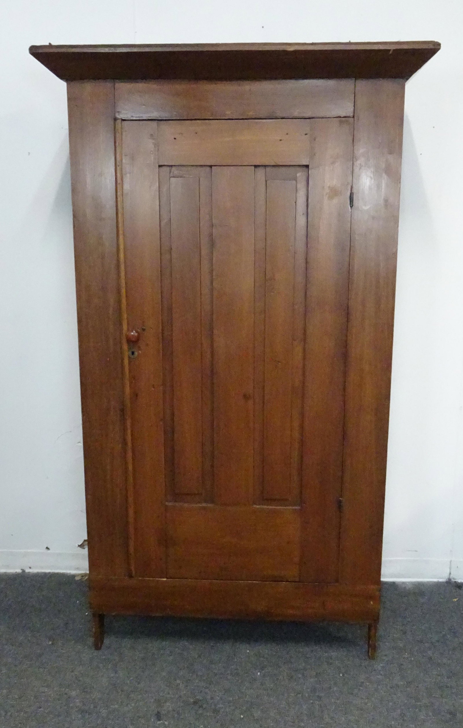 Antique Primitive Dry Goods Cupboard: Antique Primitive Dry Goods Cupboard in good condition, Believe to be Tennessee Made, Pegged & Square Nail Construction, Blind Door Storage, True Primitive, 75''H x 44''W x 19''D