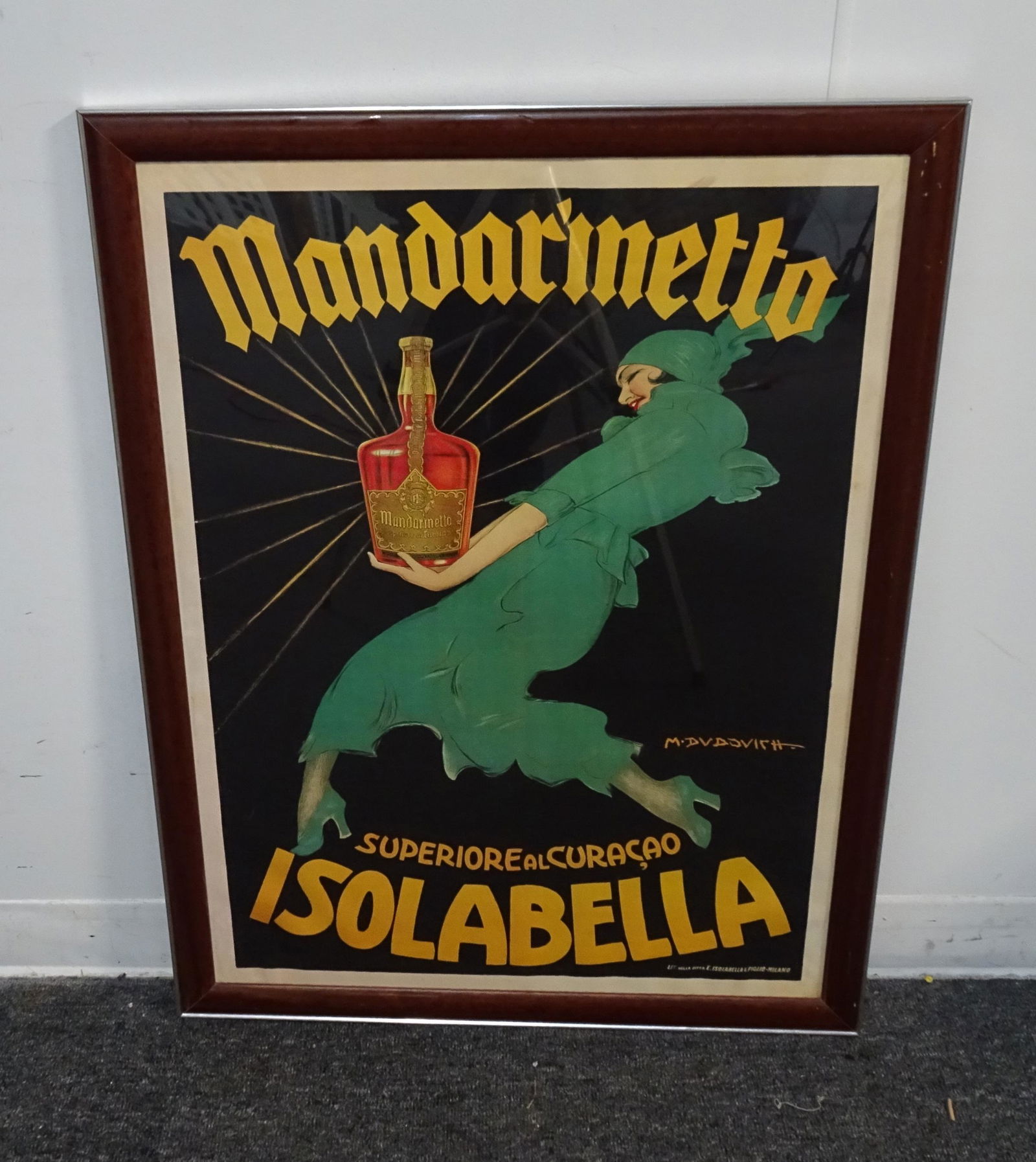 Manarinetto Isolabella European Art Poster: Manarinetto Isolabella European Art Poster in good condition. Reproduction of Marcello Dudovich work. 34.5" x 26.5"