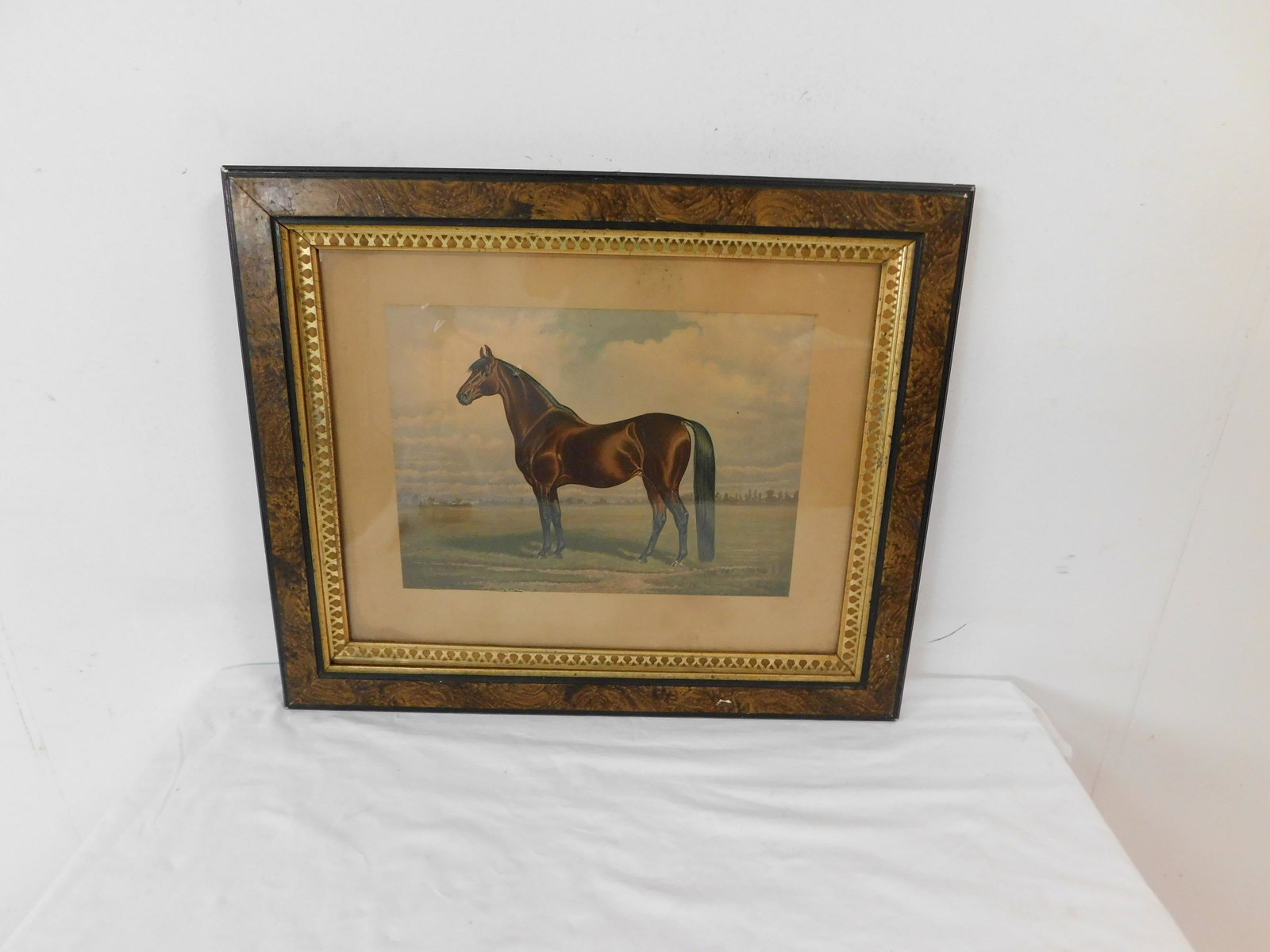 Henry Stull "Volunteer" Chromolithograph: Henry Stull "Volunteer" Chromolithograph Dated 1880, Copyright 1881, Good Early Frame, Wooded Back on Frame, Frame Size 20''H x 24.5''W