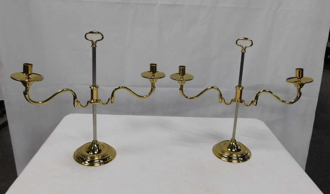 Pair of CW 16-63 Candelabras: Pair of CW 16-63 Candelabras by Virginia Metalcrafters, in good condition, Swivel Arms and Adjustable Height, 16''H