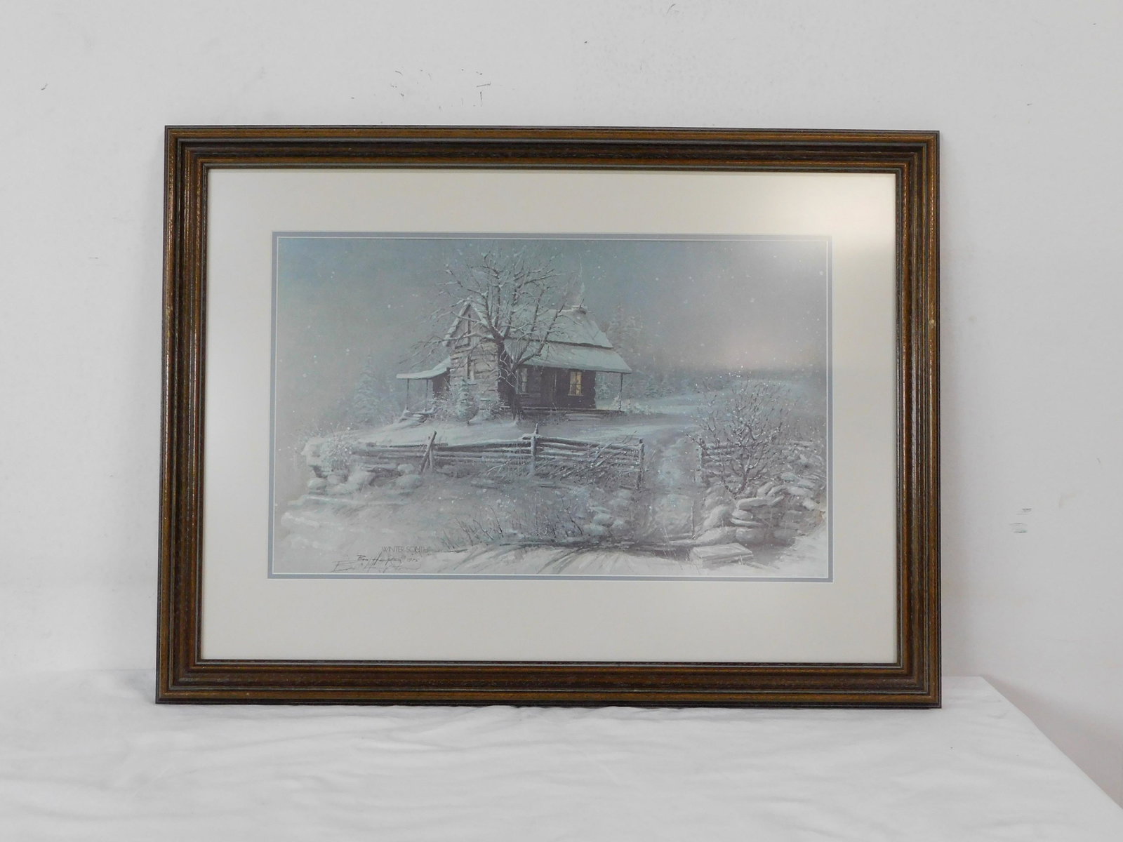 Ben Hampton "Winter South": Ben Hampton "Winter South" in good condition, Artist Signed, Dated 1975, Frame Size 18.75''H x 25.5''W