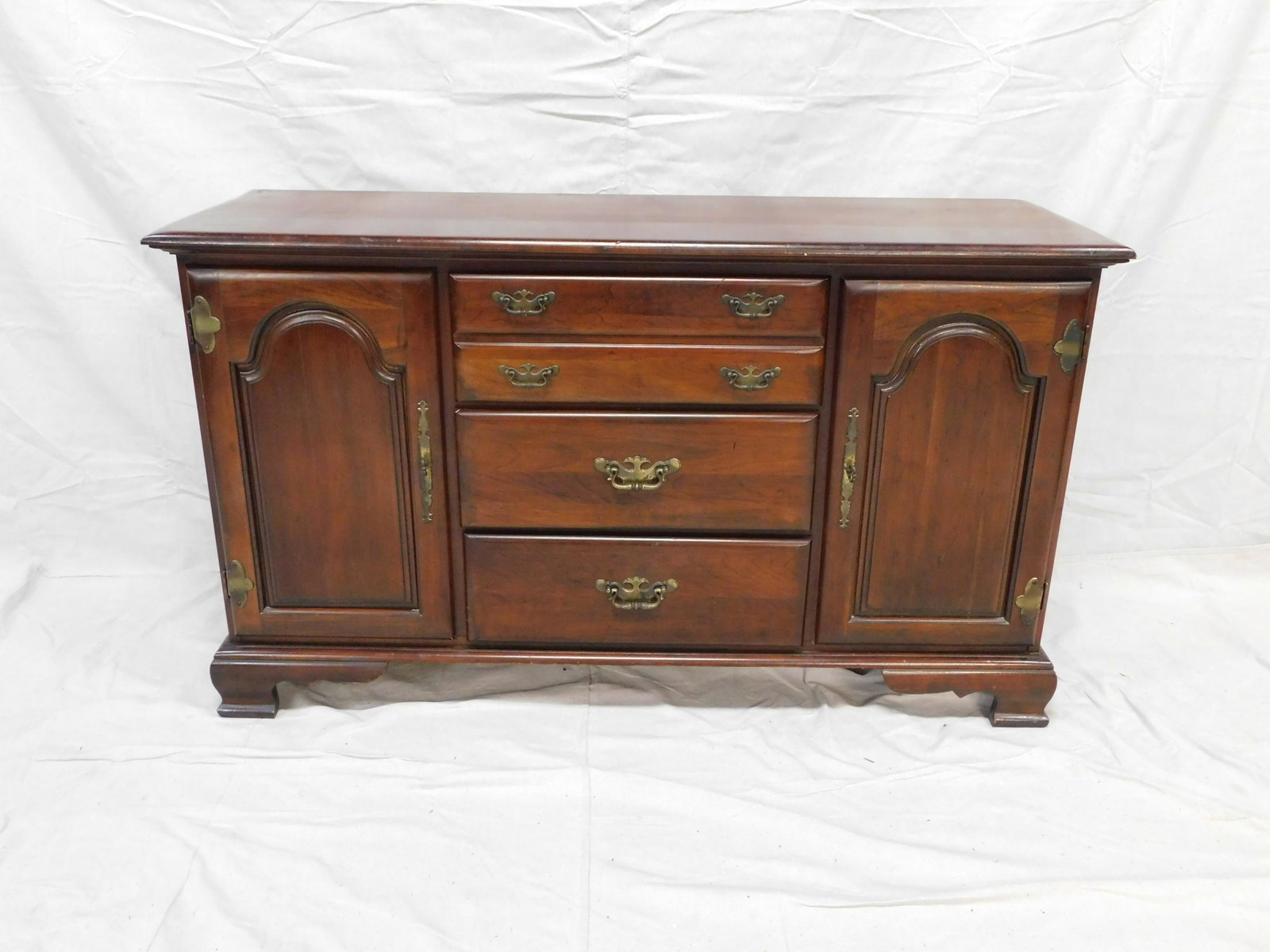 Cherry Sideboard: Cherry Sideboard by Lea Furniture, in good condition, 32''H x 56''W x 18.25''D