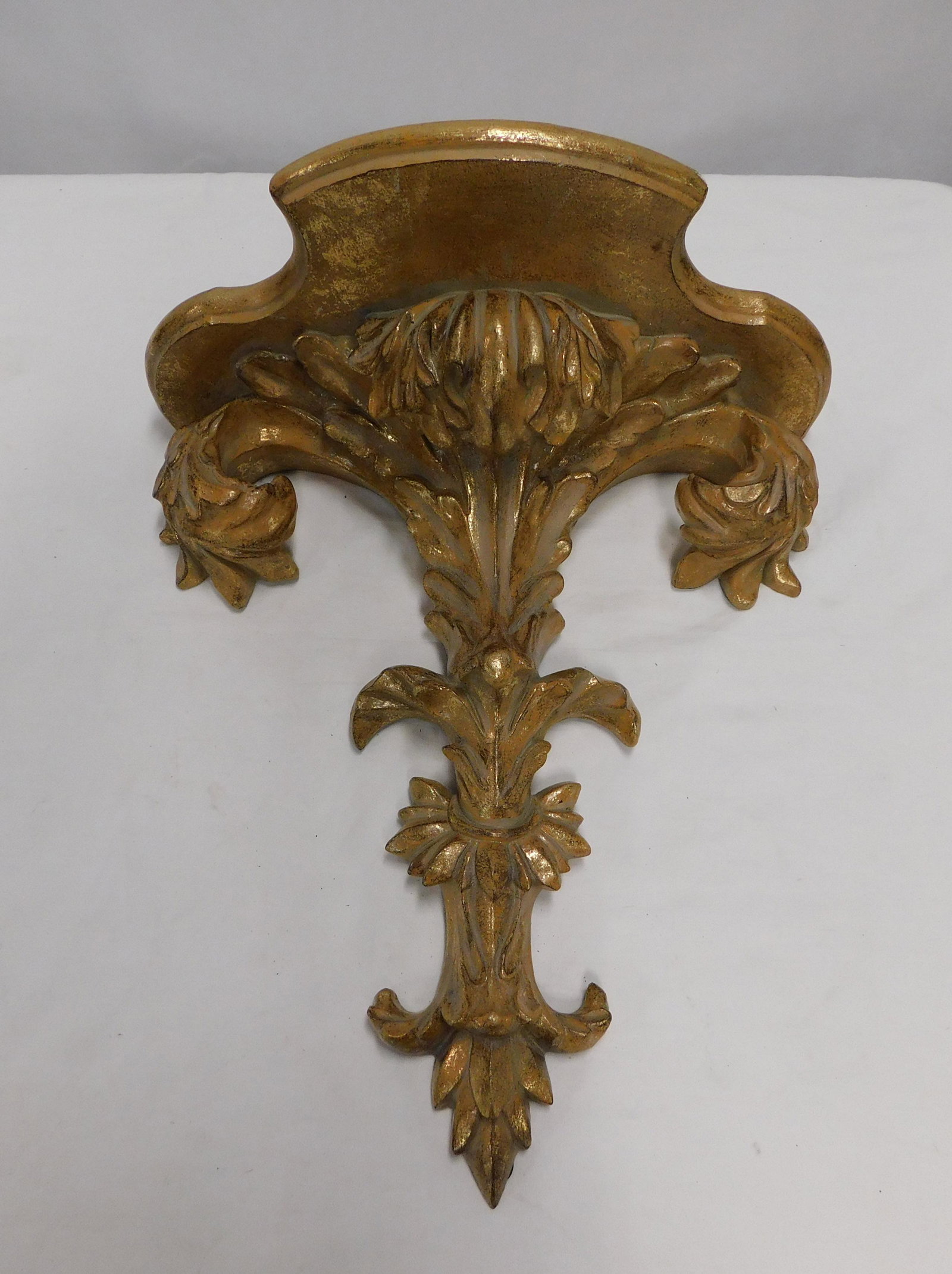 Large Gold Wall Sconce or Shelf: Large Gold Wall Sconce or Shelf in good condition. 19.25"H x 18"W