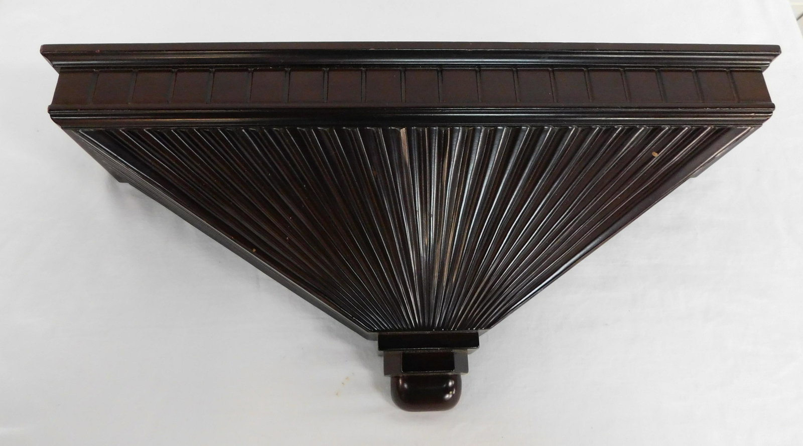 Carved Wood Hanging Shelf: Carved Wood Hanging Shelf in good condition. 10"H x 22.25"L x 5"D