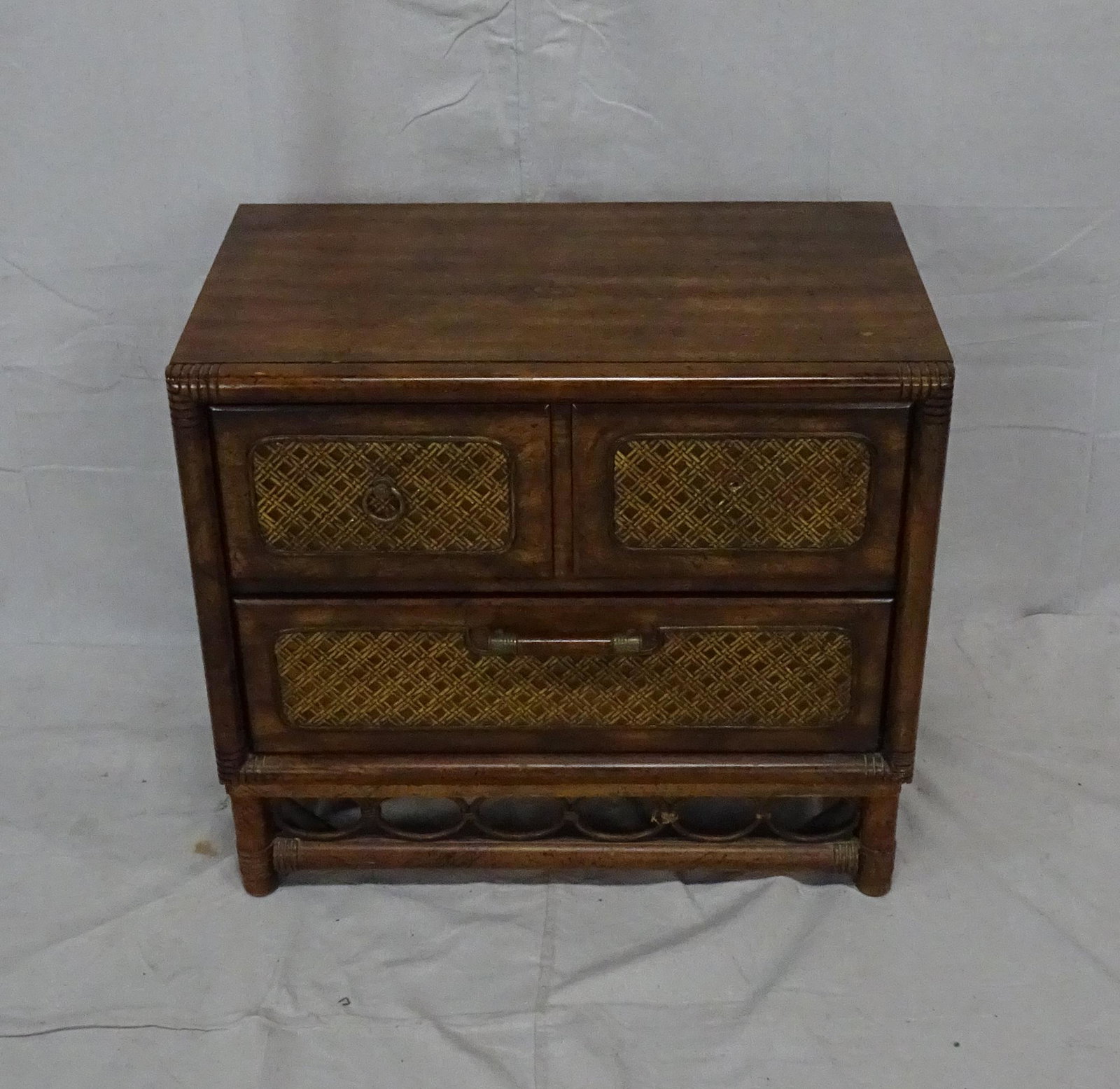 Vintage American of Martinsville Nightstand: Vintage American of Martinsville Nightstand in good condition, needs one pull, Bamboo and Rattan Design, 23''H x 26''W x 16''D