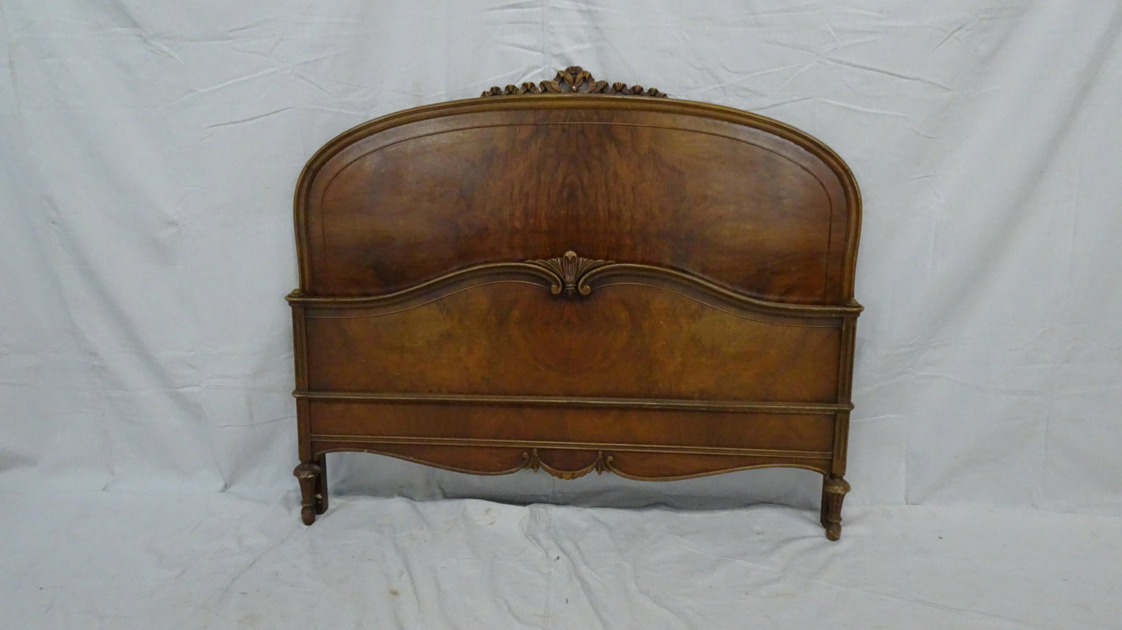 Antique Walnut Bed: Antique Walnut Bed in good condition, with original wooden rails, full size