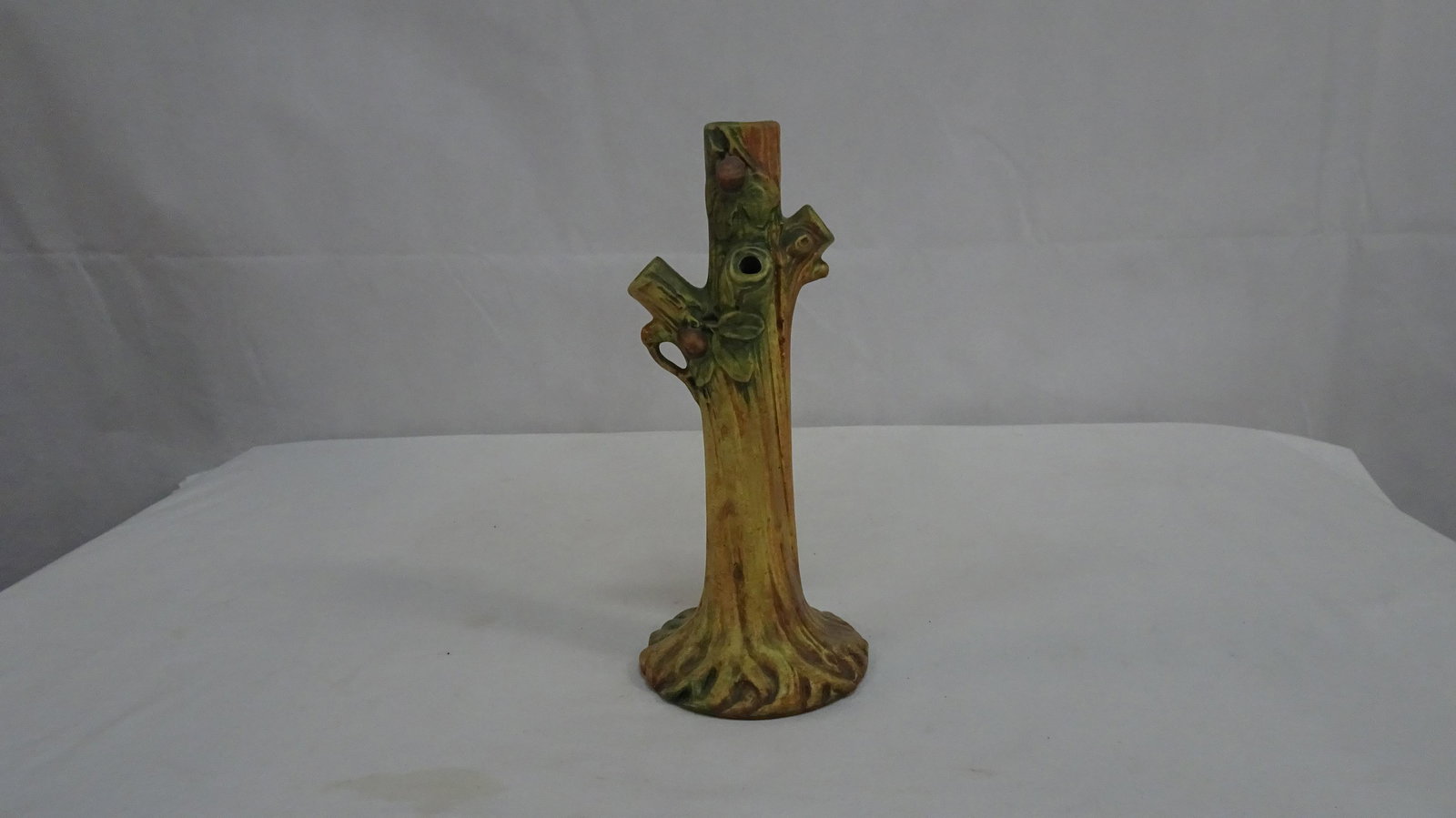 Weller Pottery Woodcraft Appletree Bud Vase: Weller Pottery Woodcraft Appletree Bud Vase in good condition. 10.5"H