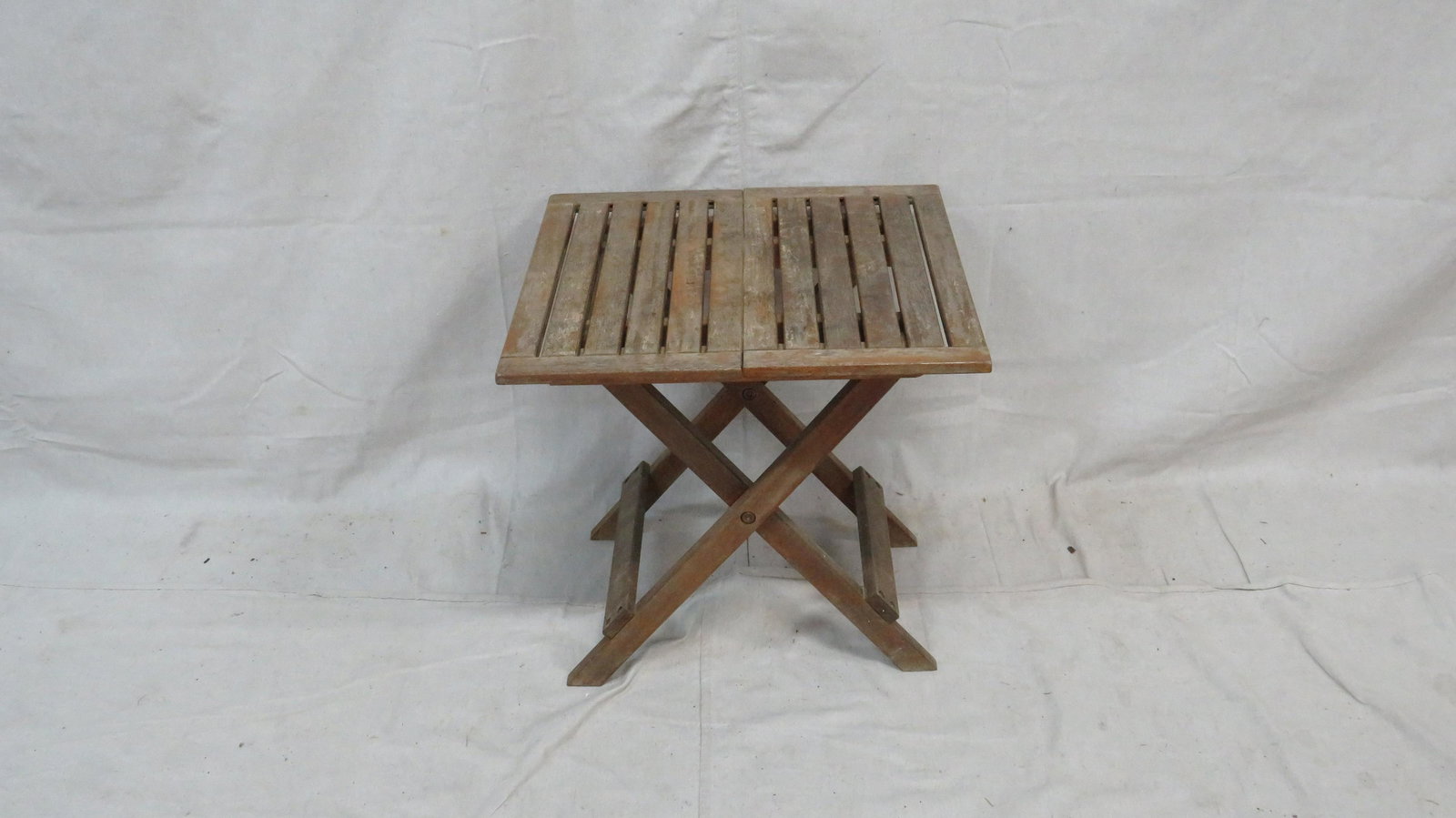 Folding Teakwood Side Table (1 of 3)