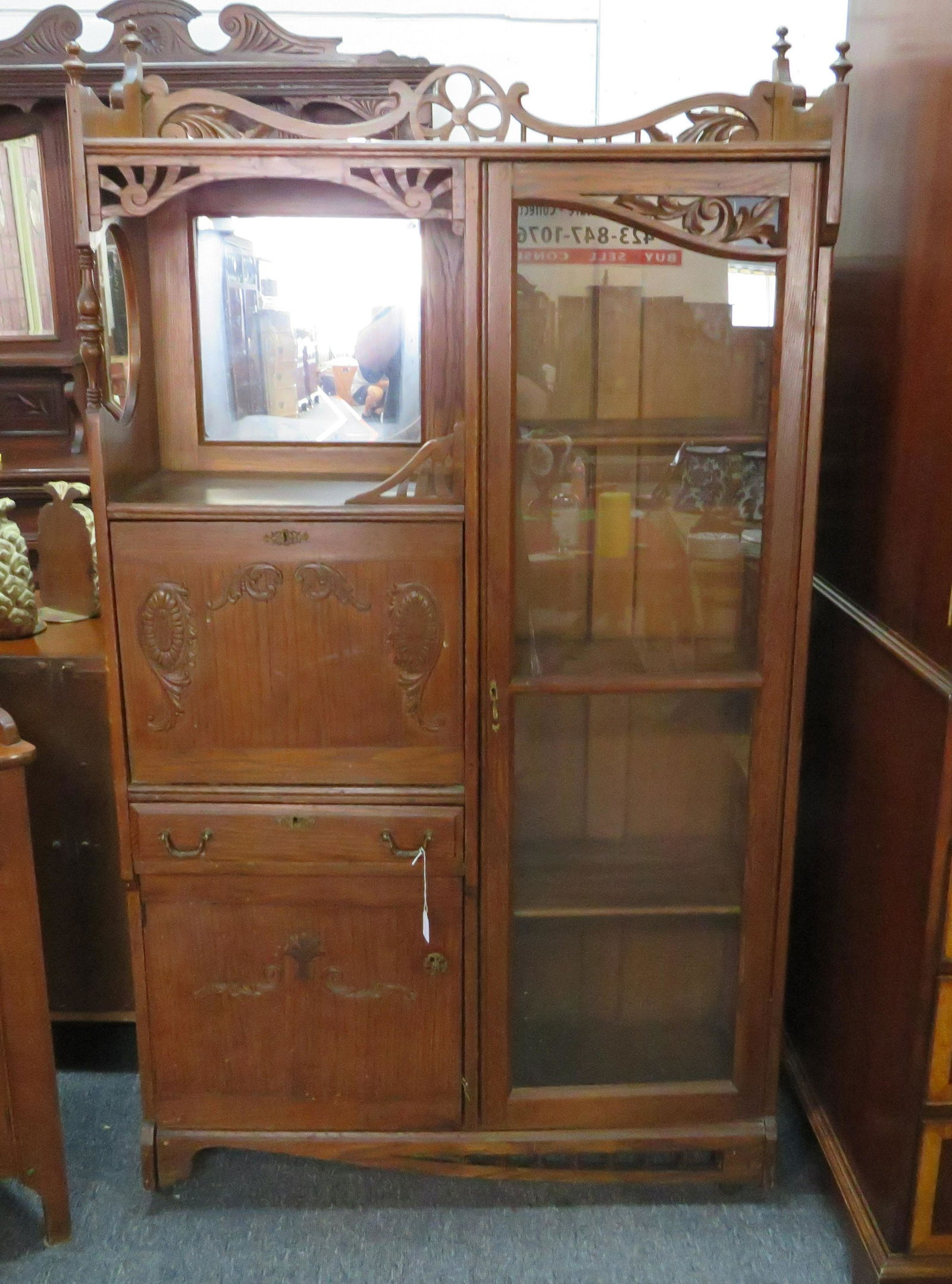 Antique Victorian Side by Side Secretary (1 of 3)