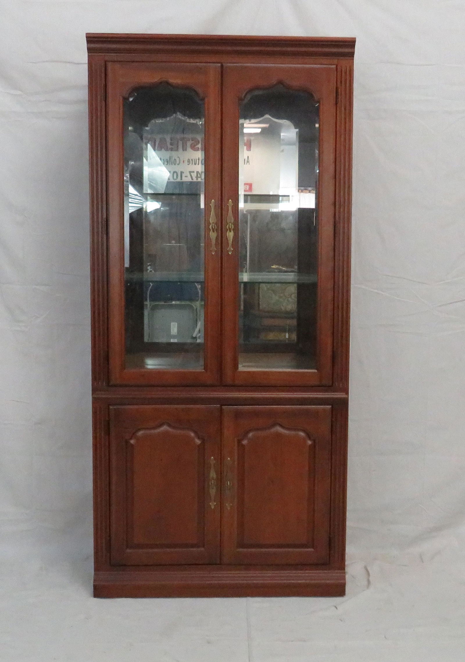 Cherry Lighted Display Cabinet (1 of 2)