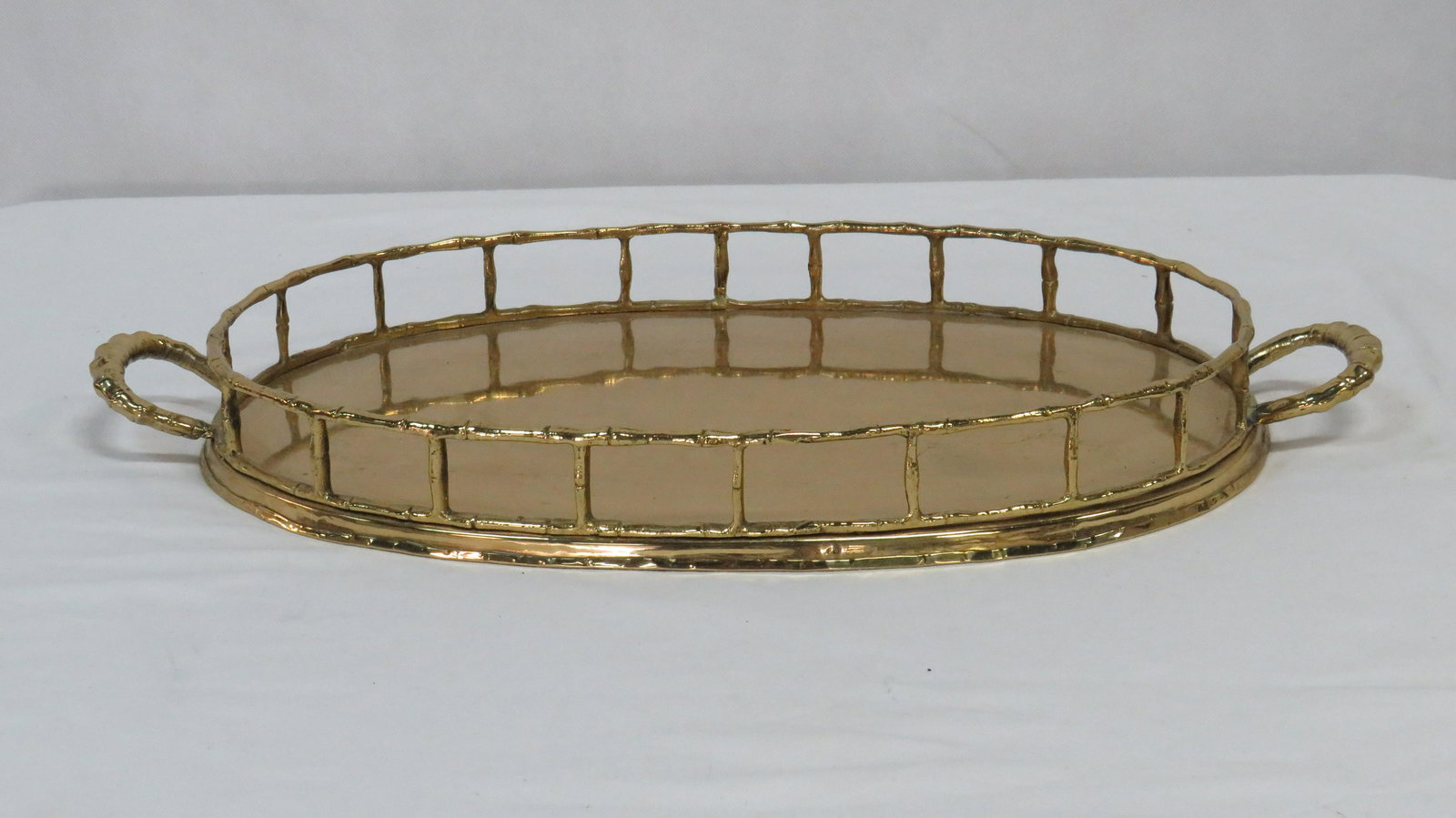 Vintage Heavy Solid Brass Serving Tray (1 of 4)