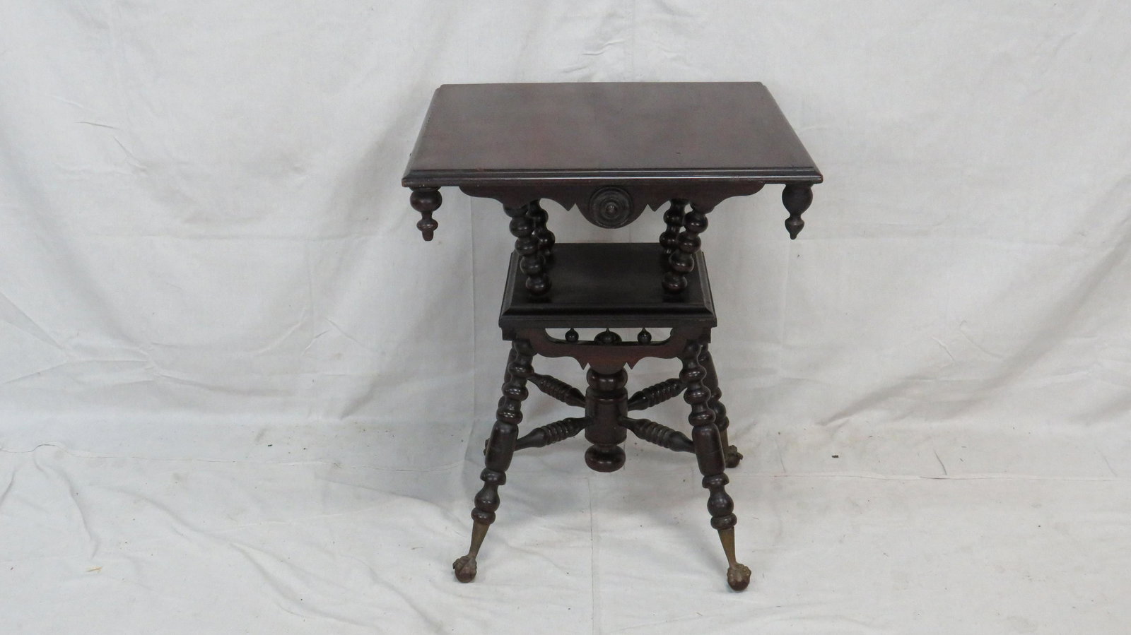 Victorian Mahogany Square Parlor Table (1 of 3)