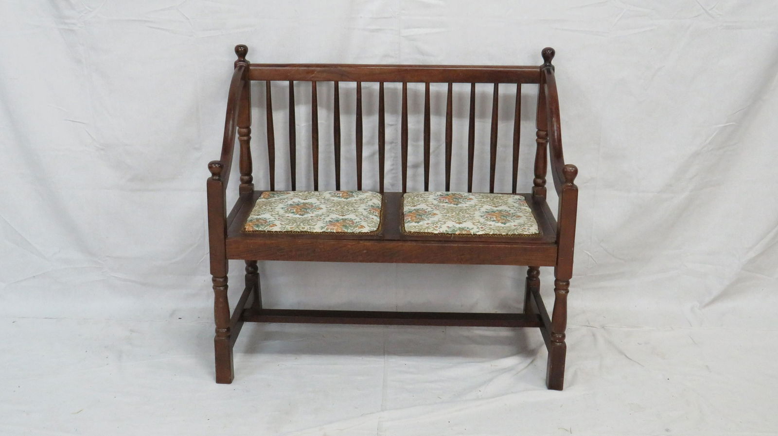 Vintage Bench with Upholstered Seat (1 of 3)
