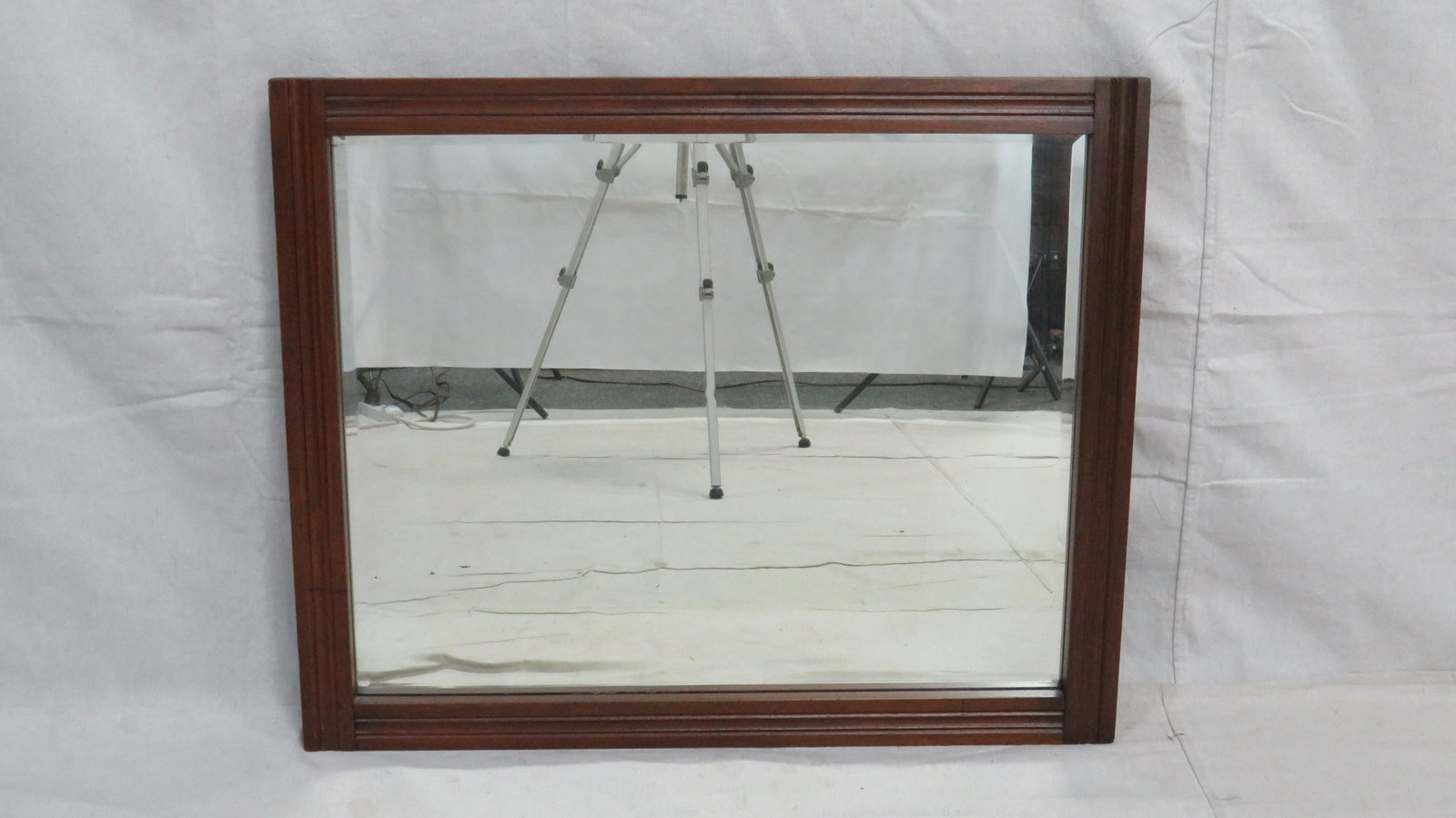 Antique Walnut Beveled Mirror: Antique Walnut Beveled Mirror in good condition. 27.25"H x 33.25"W