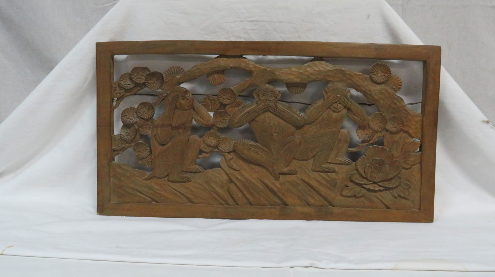 Vintage Wood Carving See, Speak, Hear No Evil (1 of 3)