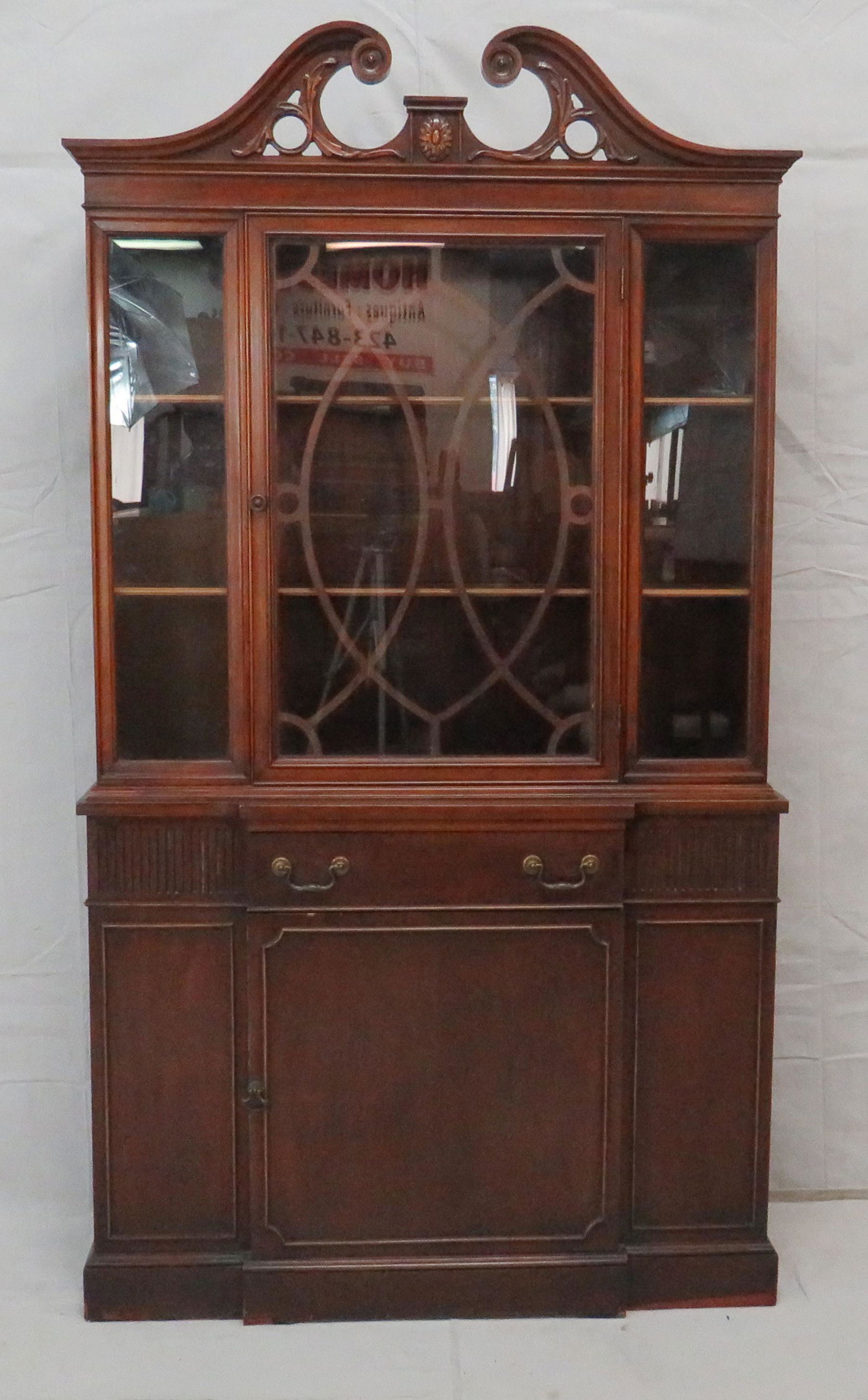 Vintage Chippendale Mahogany China Cabinet (1 of 3)