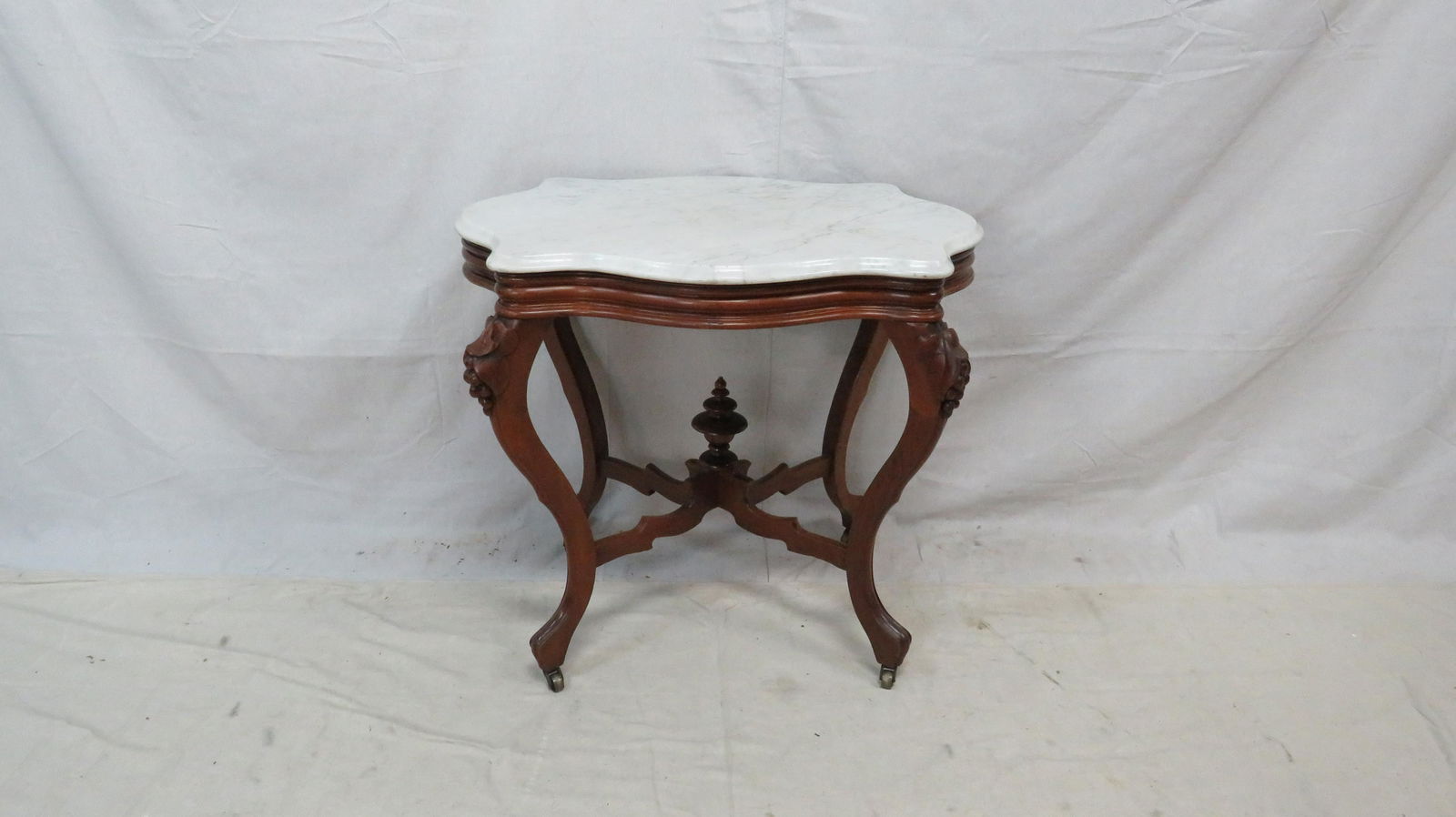 Victorian Marble Turtle Top Parlor Table (1 of 3)