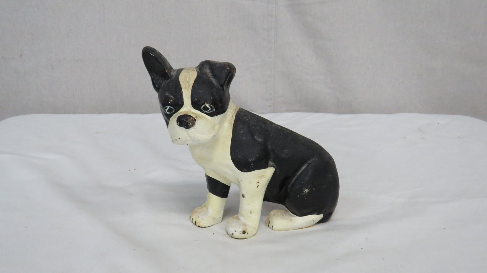 Vintage Cast Iron Boston Terrier Door Stop: Vintage Cast Iron Boston Terrier Door Stop in good condition. 6.75"H x 7"L