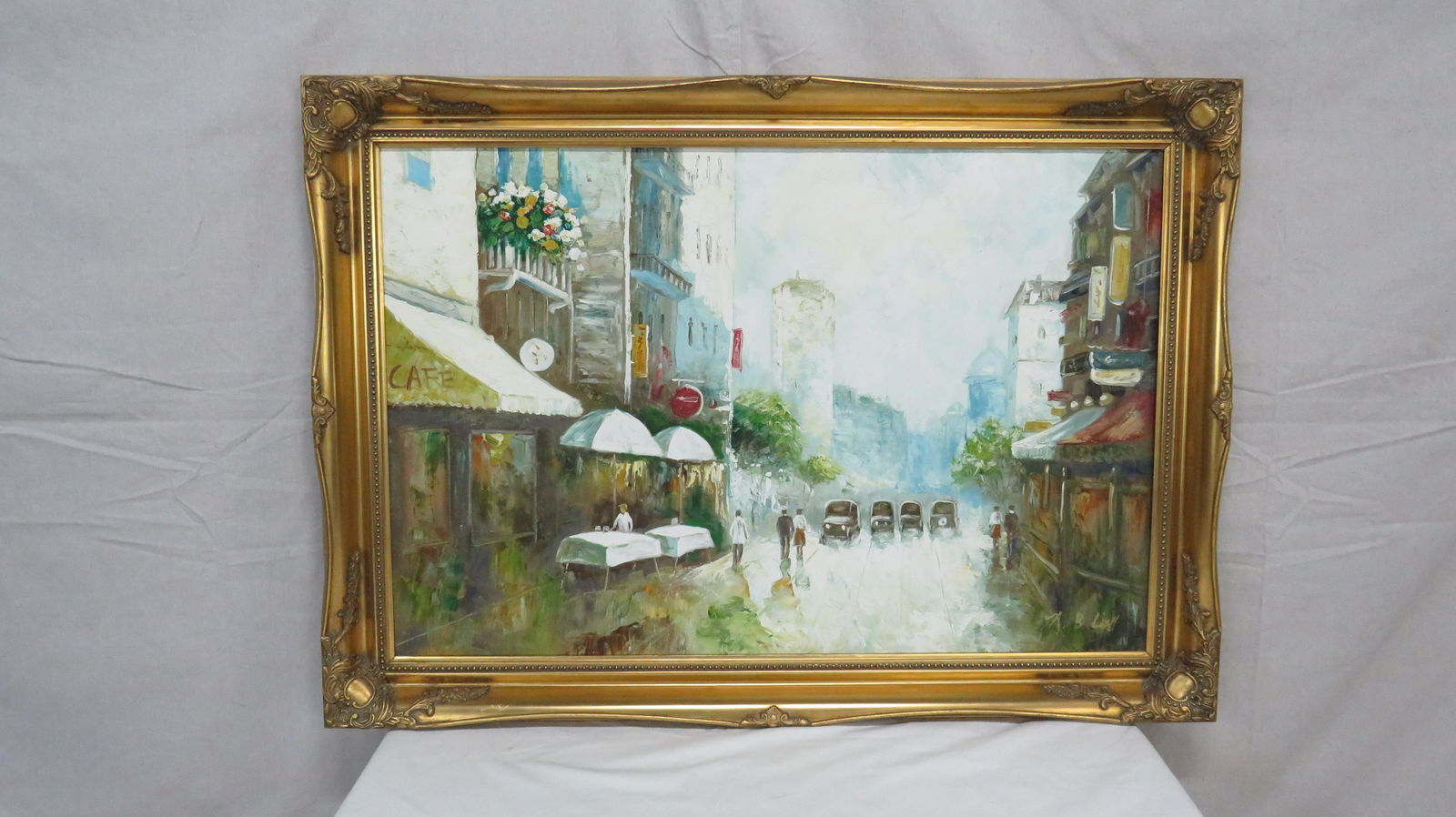 Large Oil Painting in Ornate Gold Leaf Frame (1 of 5)