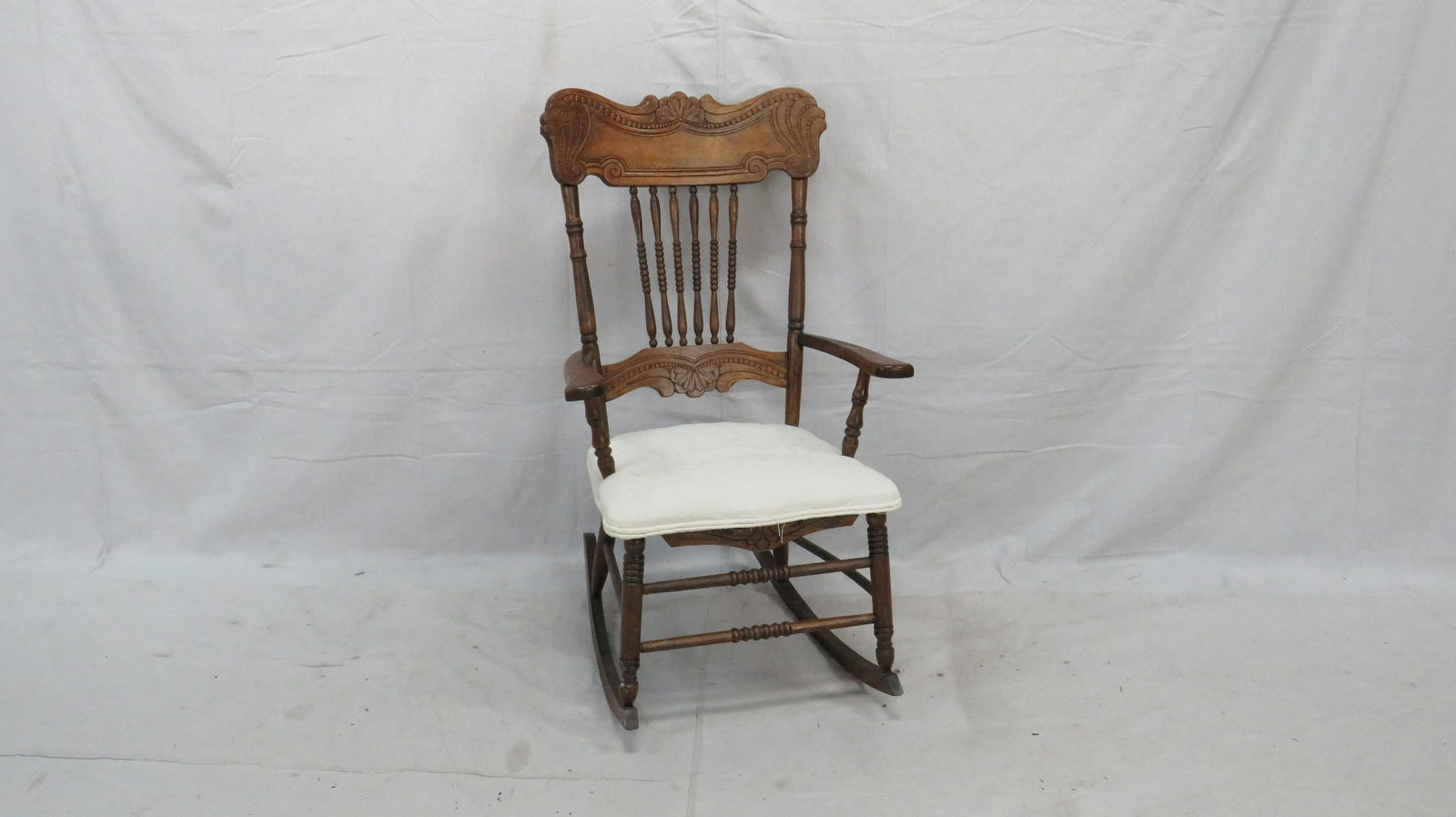 Oak Pressed Back Rocking Chair (1 of 3)
