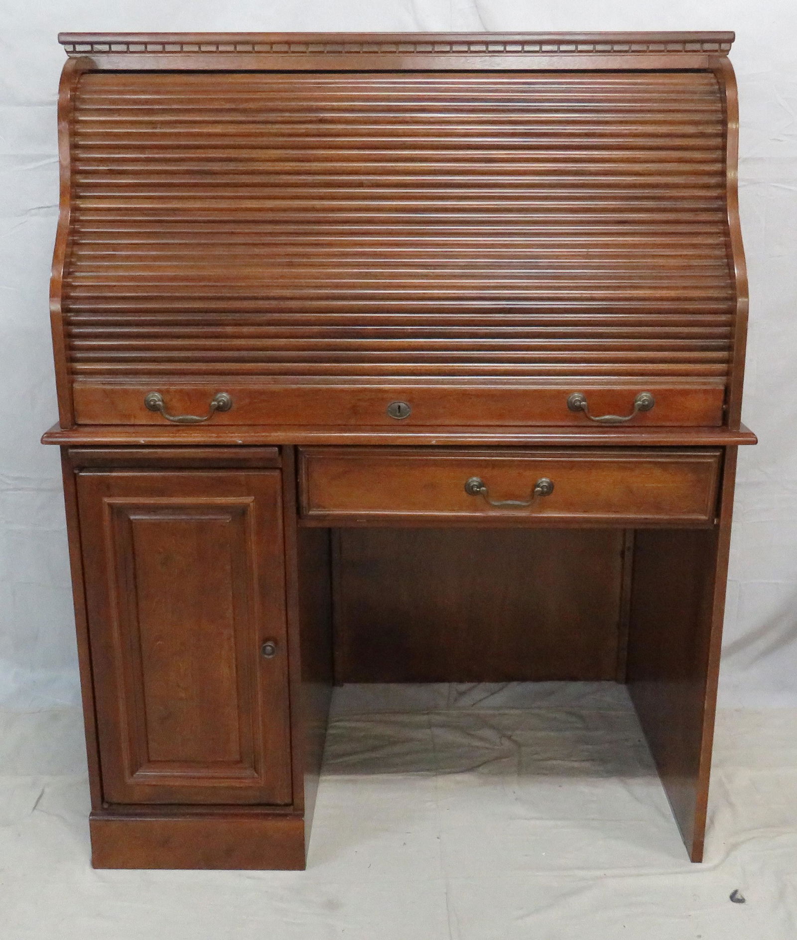 Roll Top Desk: Roll Top Desk "S" Roll, Fitted Interior, in good condition, Disassembles for hauling, 53''H x 42.5''W x 29''D