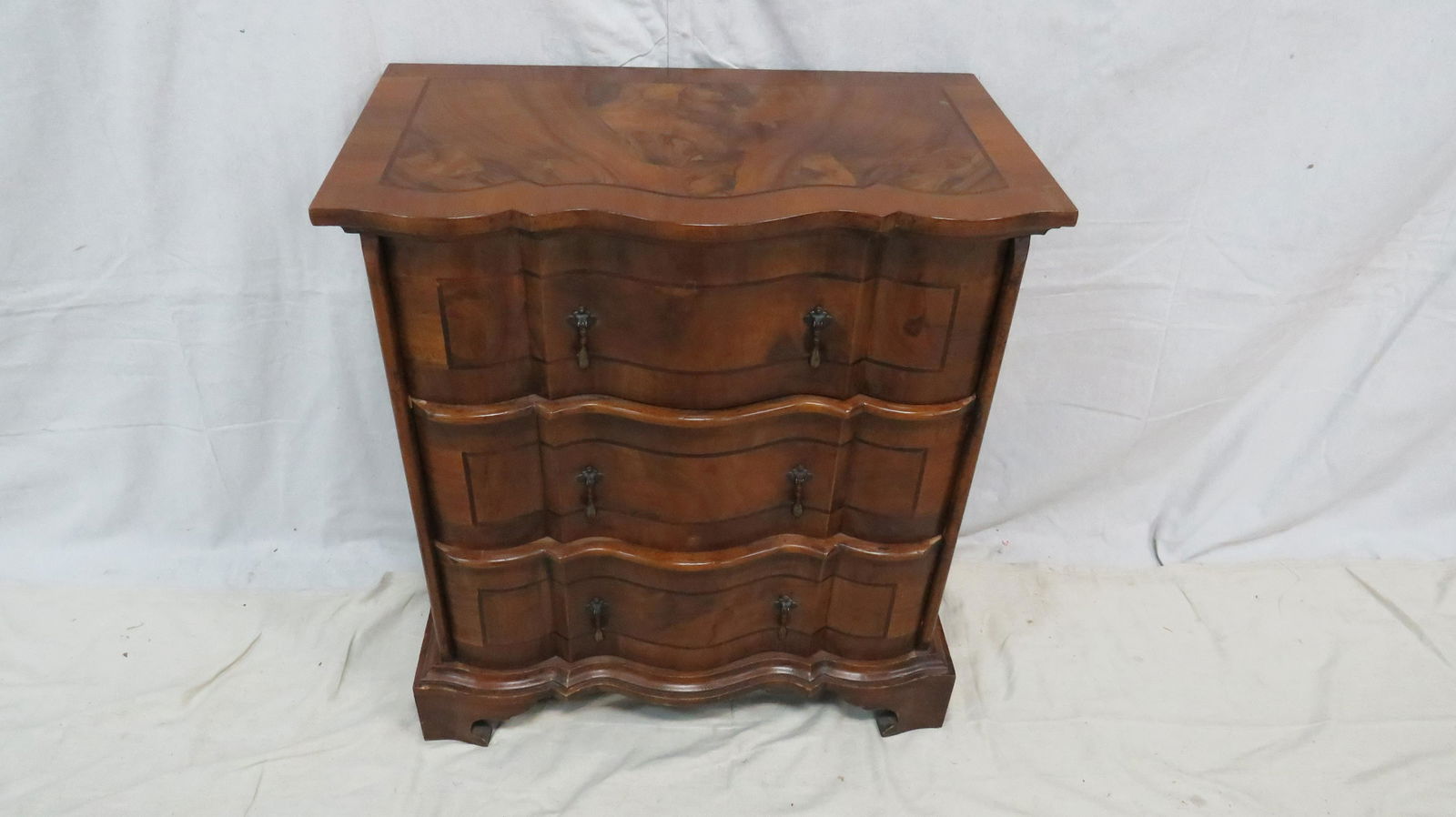 Burl Walnut Serpentine Chest (1 of 3)