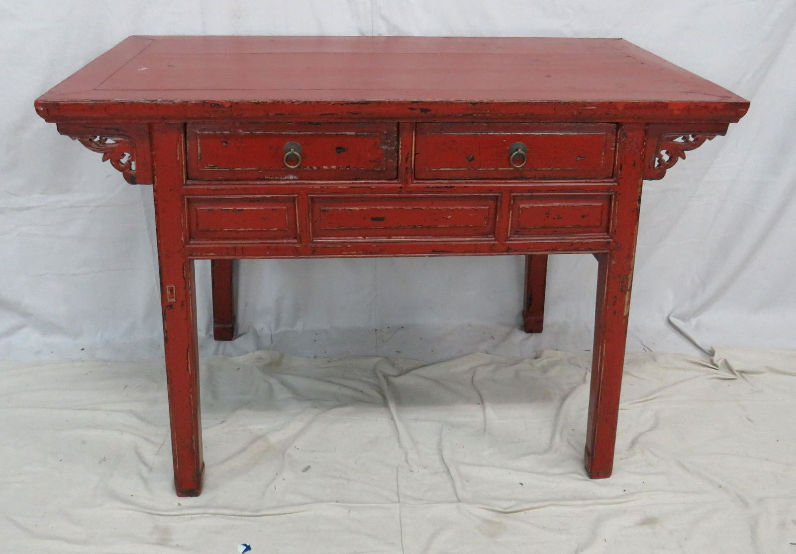 Vintage Red Lacquer Chinese Altar Desk (1 of 7)