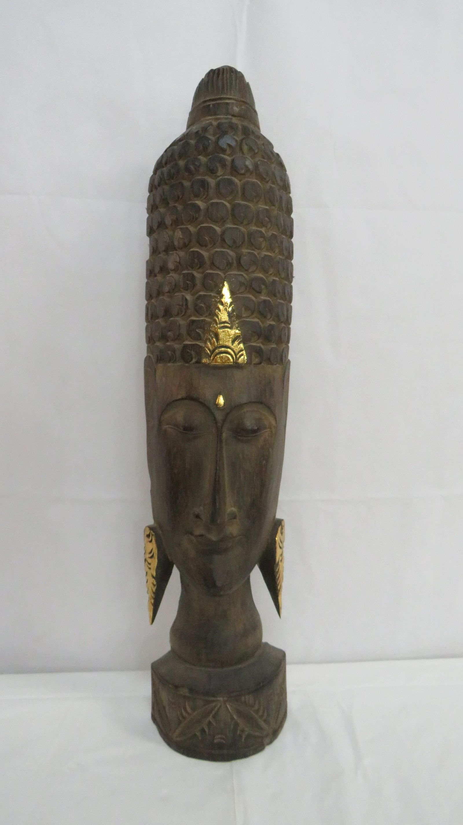Large Asian Carved Buddha Head (1 of 4)