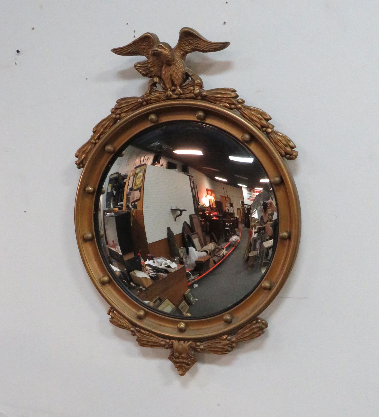 American Federal Style Convex Mirror with Eagle (1 of 2)