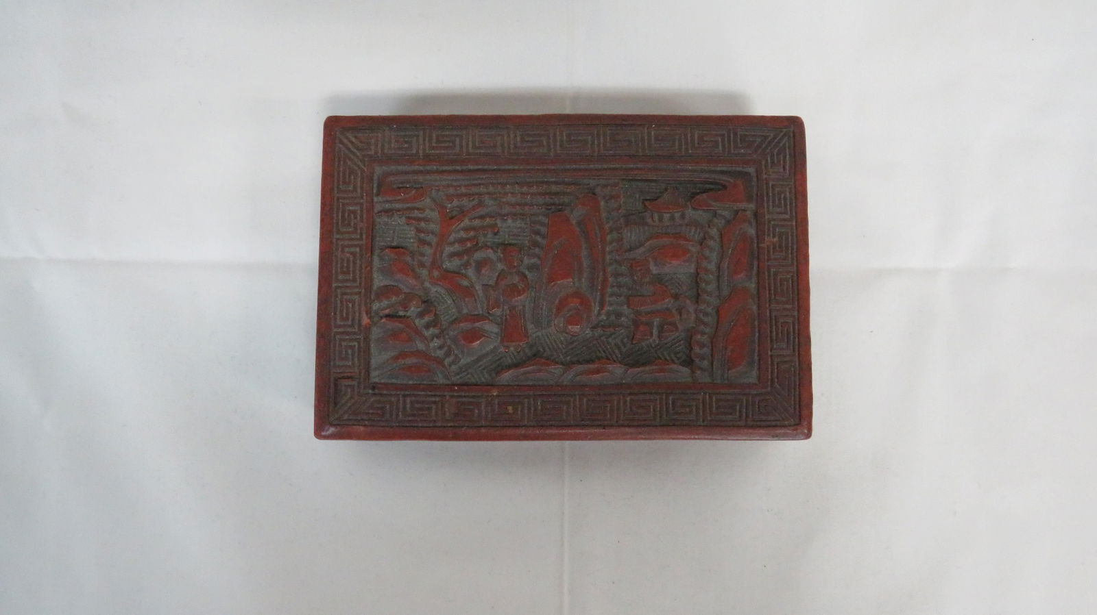 Antique Carved Cinnabar Lacquer Box (1 of 8)