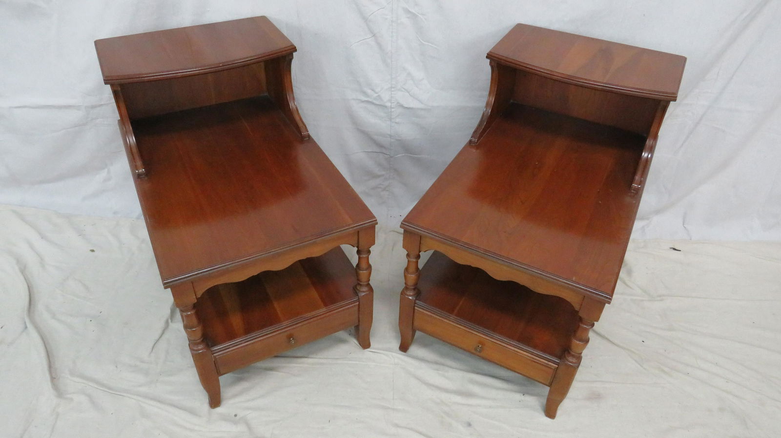 Pair of Cherry Step Tables (1 of 5)