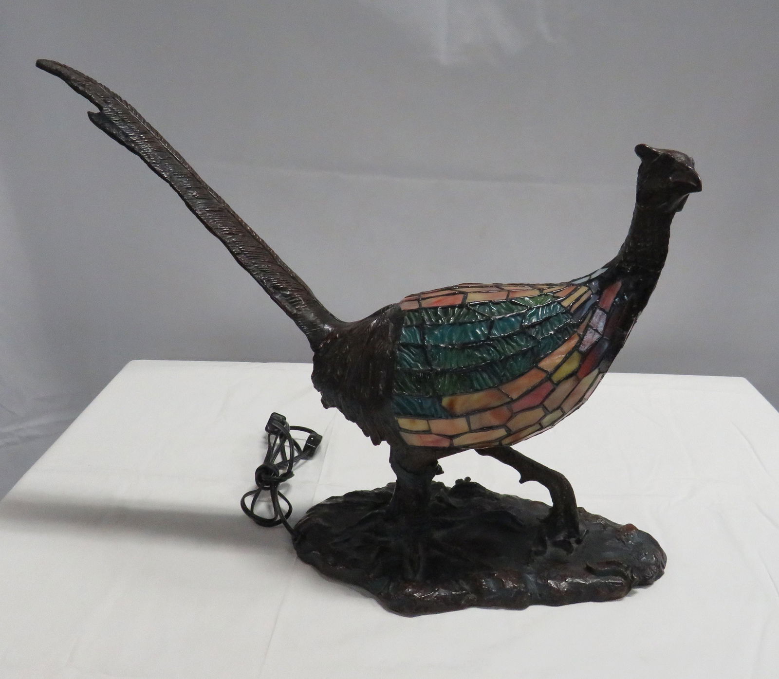 Charles Schneider Bronze Pheasant Lamp (1 of 5)