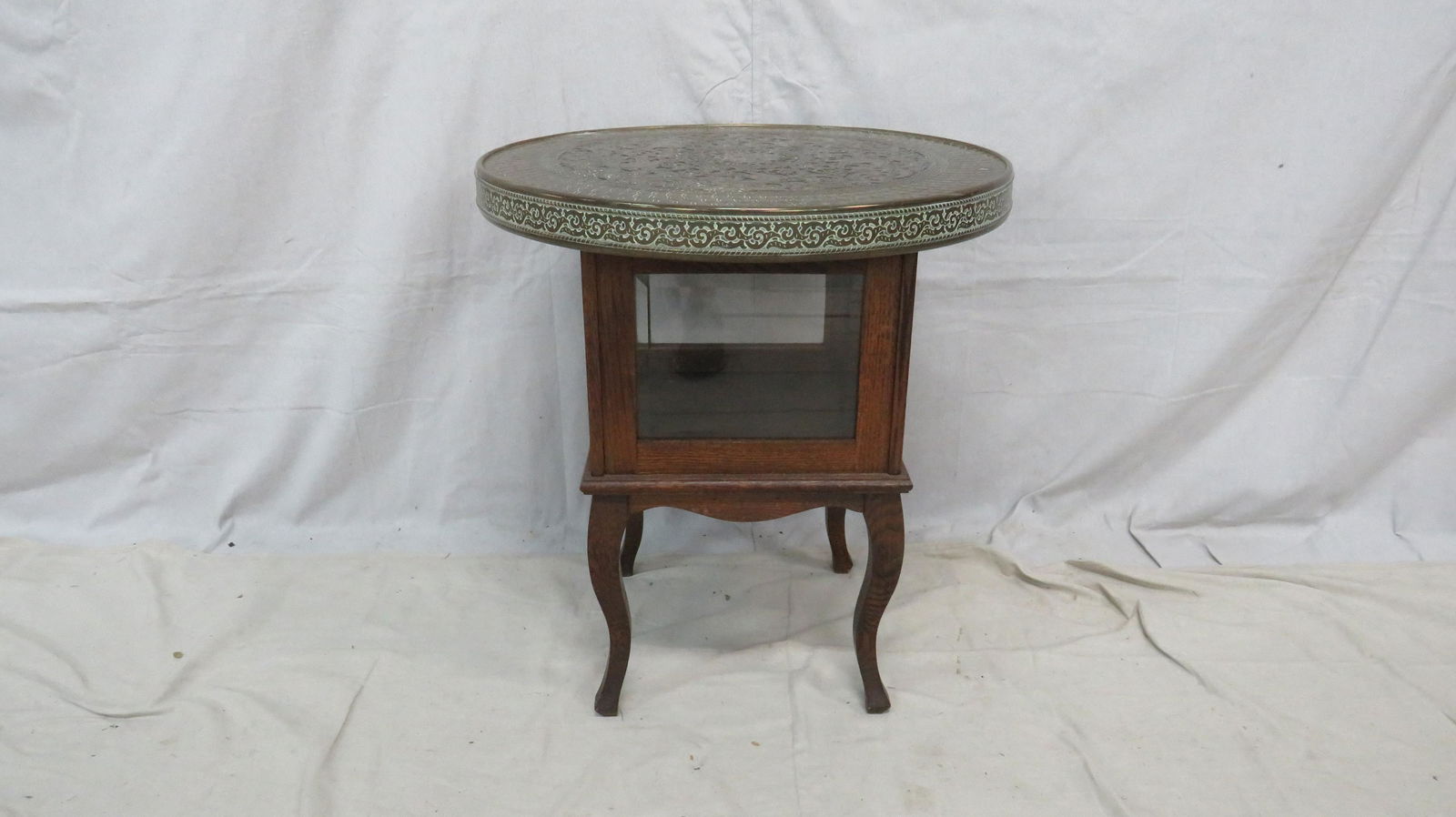 Walnut Chocolate Cabinet with Brass Top (1 of 3)