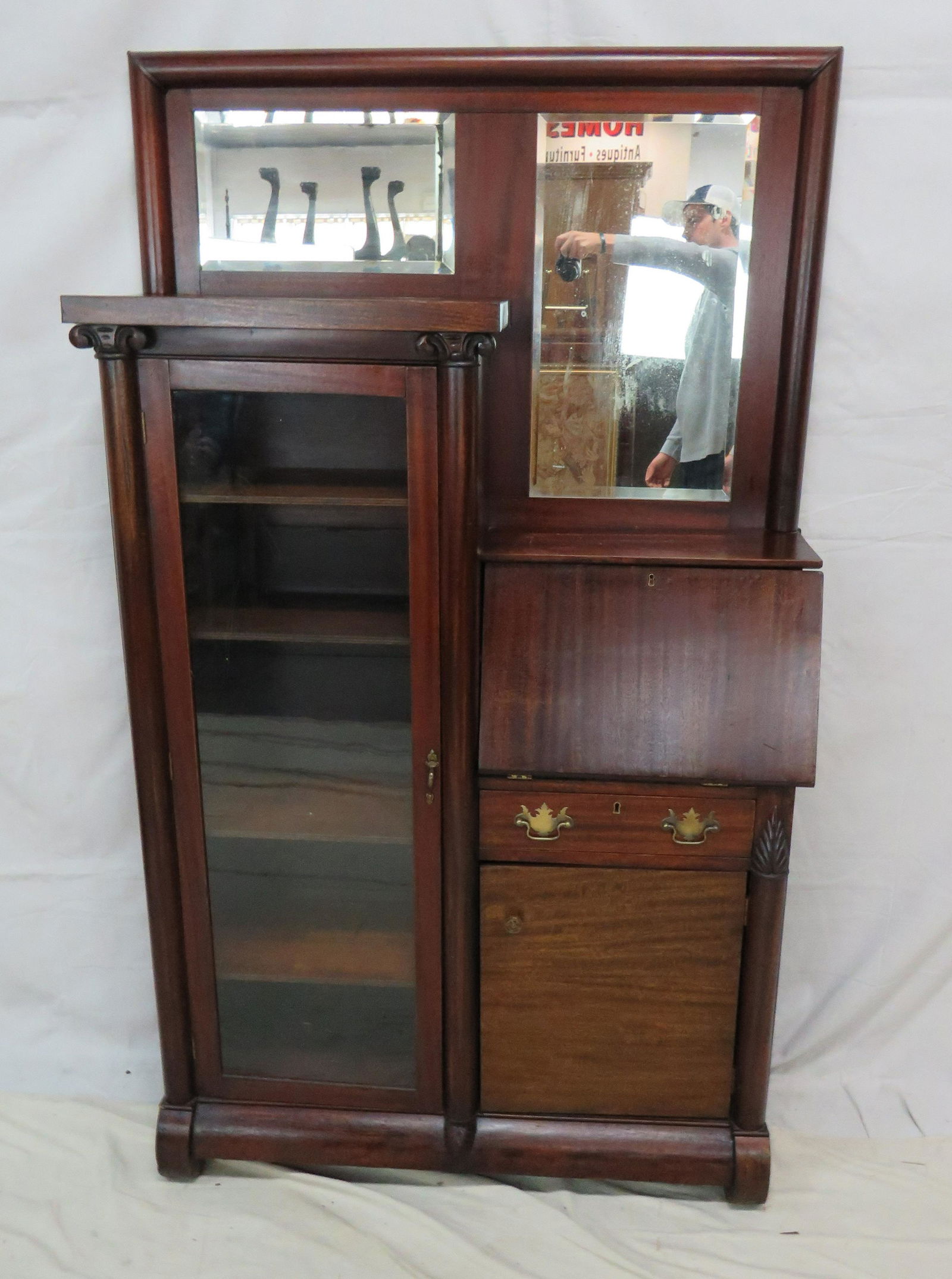 Large Antique Empire Side by Side Secretary (1 of 9)