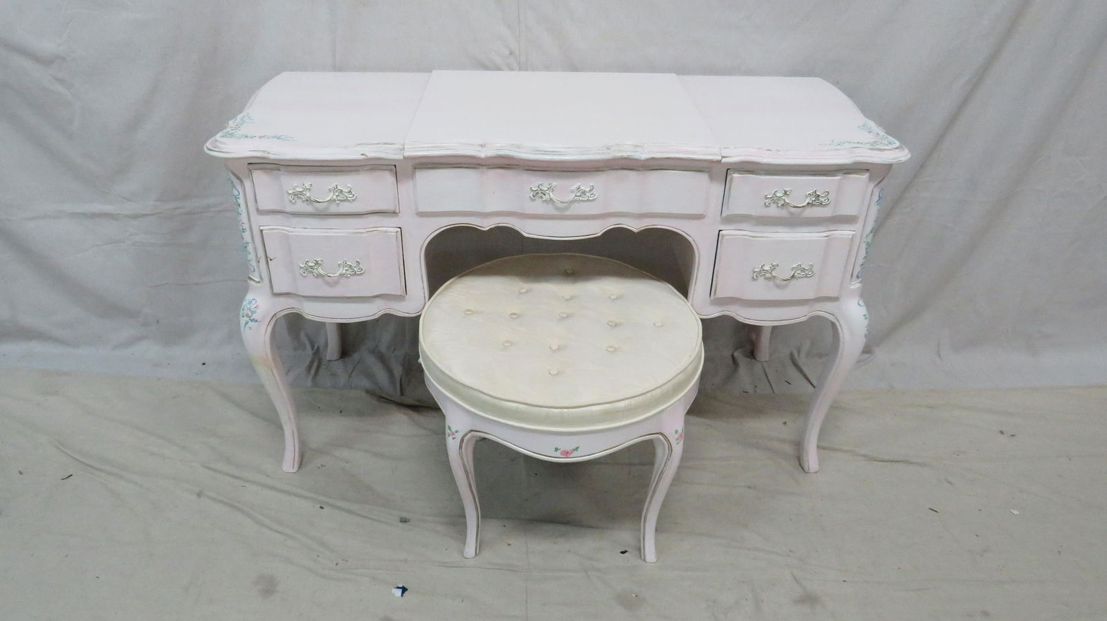 French Provincial Vanity and Stool (1 of 9)
