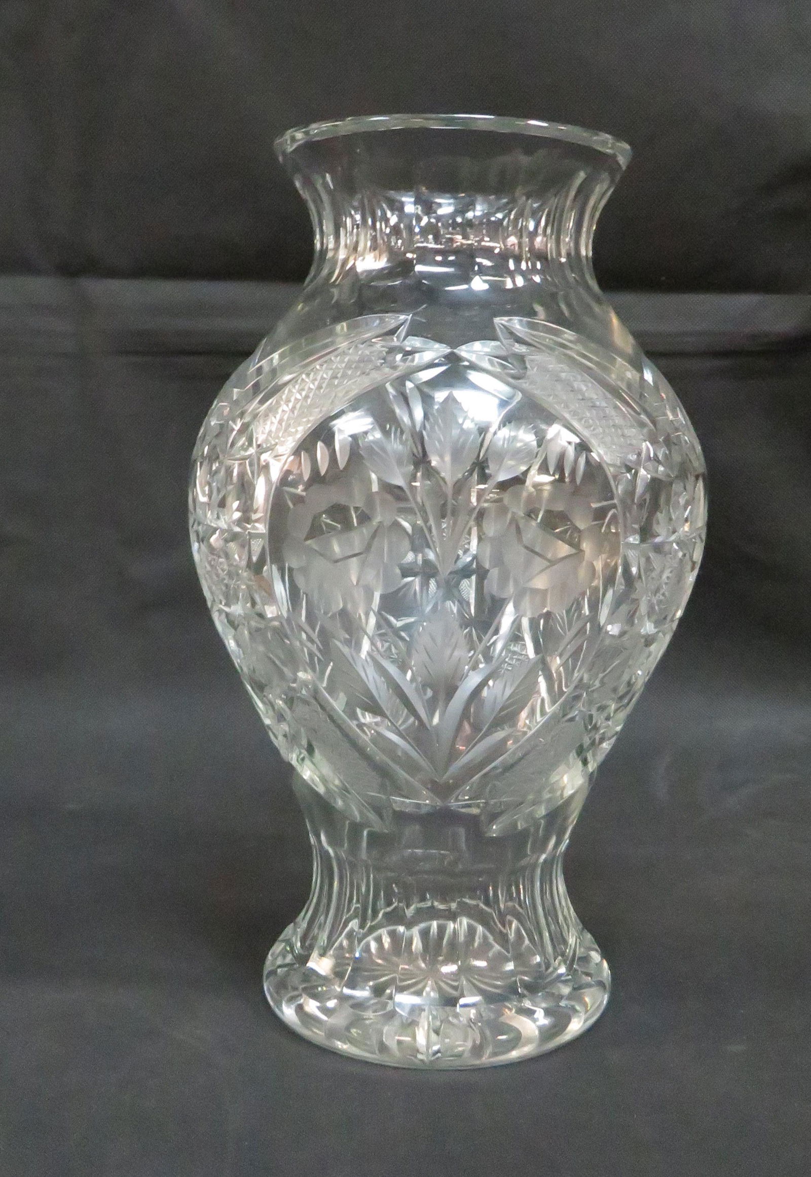 Large Cut Glass Crystal Vase (1 of 4)