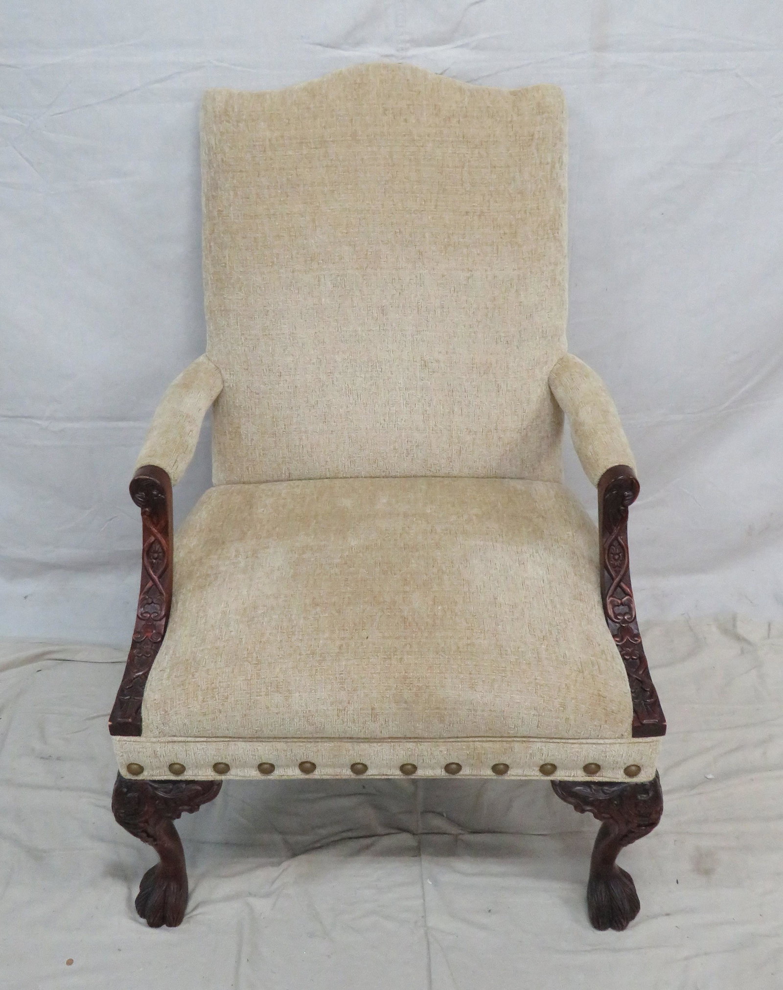 Chippendale Fireside Chair: Chippendale Fireside Chair in good condition, 44.5''H x 32''W x 35''D