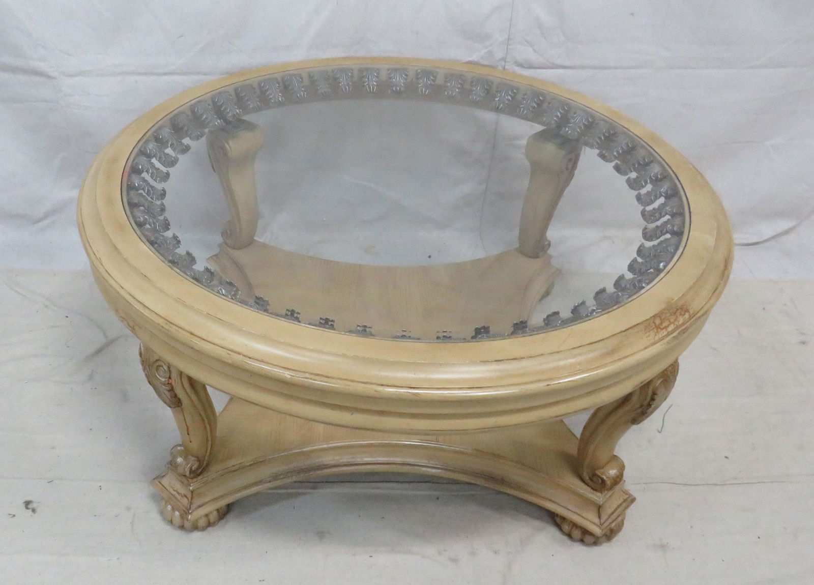 Contemporary Wooden and Glass Top Coffee Table (1 of 3)