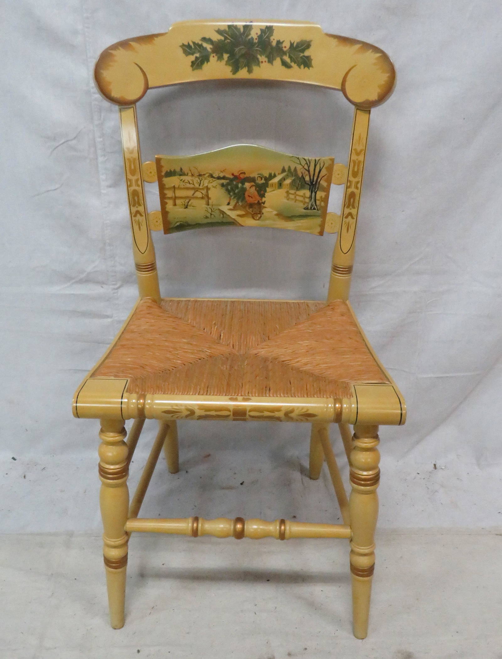 Vintage Hitchcock 1980 Christmas Chair Auction