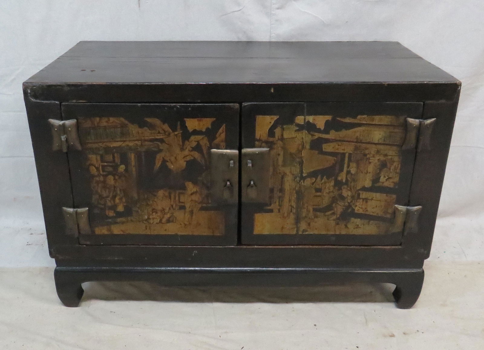 Antique Chinese Carved Lacquered Chest (1 of 6)