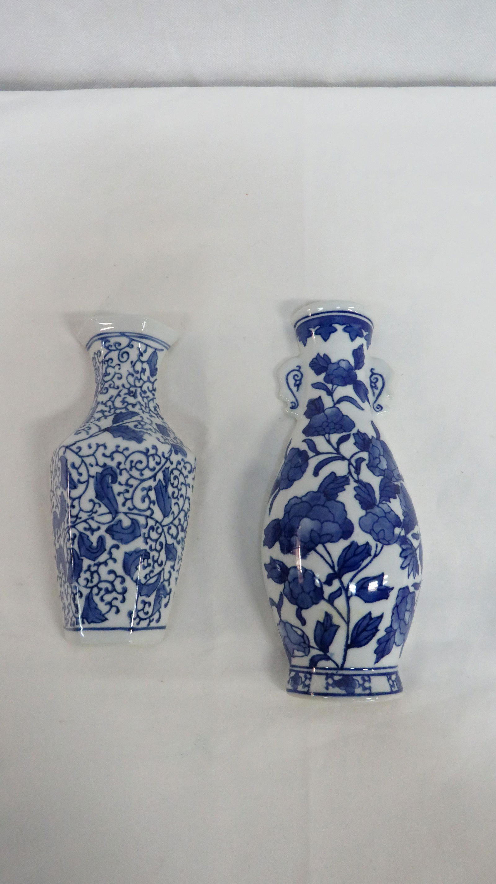 Pair of Blue & White Porcelain Wall Pockets (1 of 4)