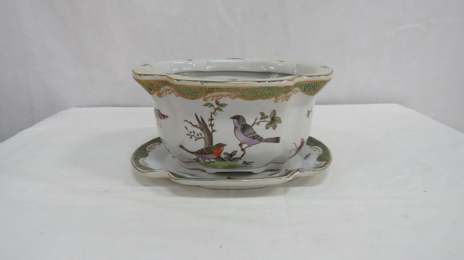 Vintage Porcelain Planter With Tray Auction